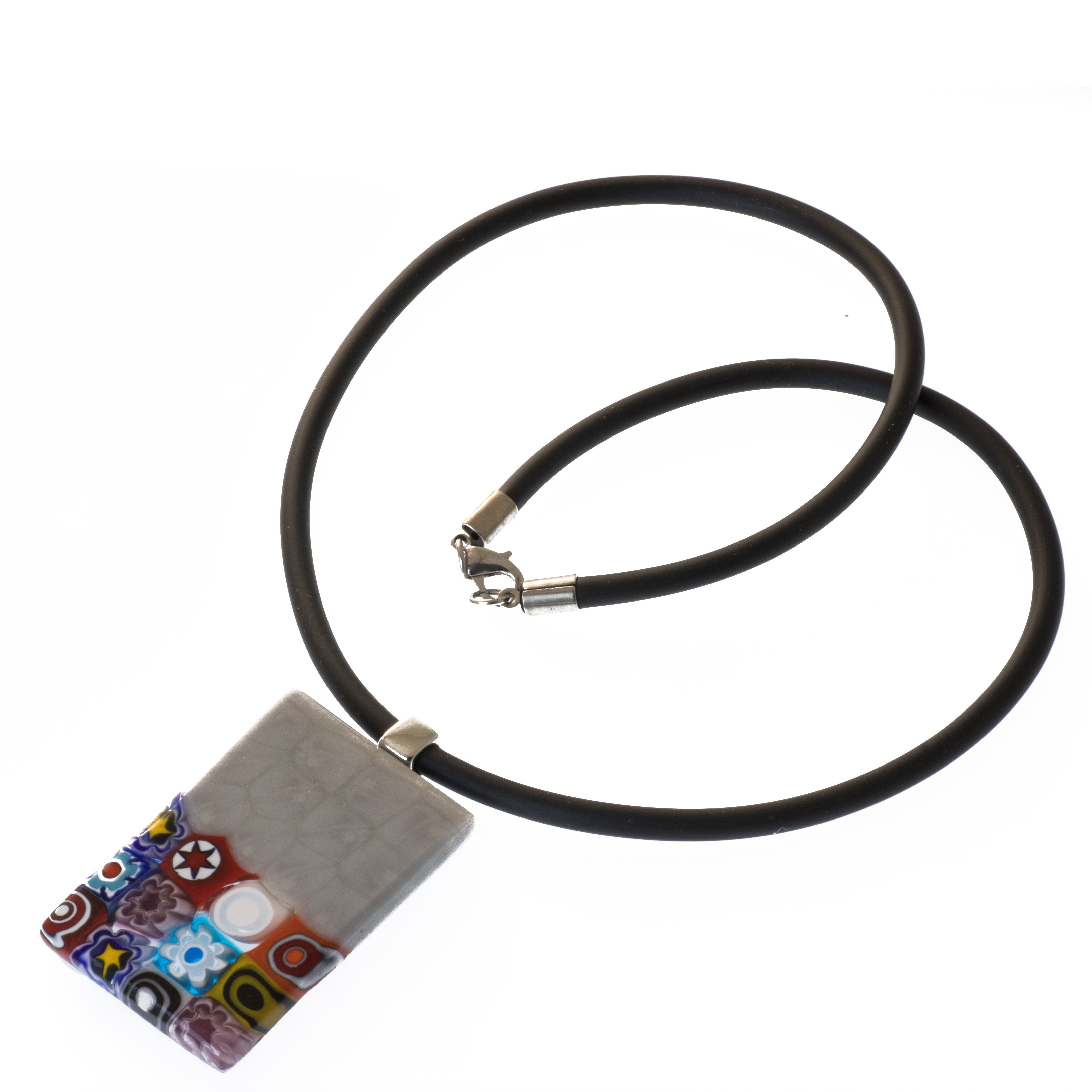 Kettenanhänger Anhänger echtes Millefiori Murano Glas mit Kautschukband