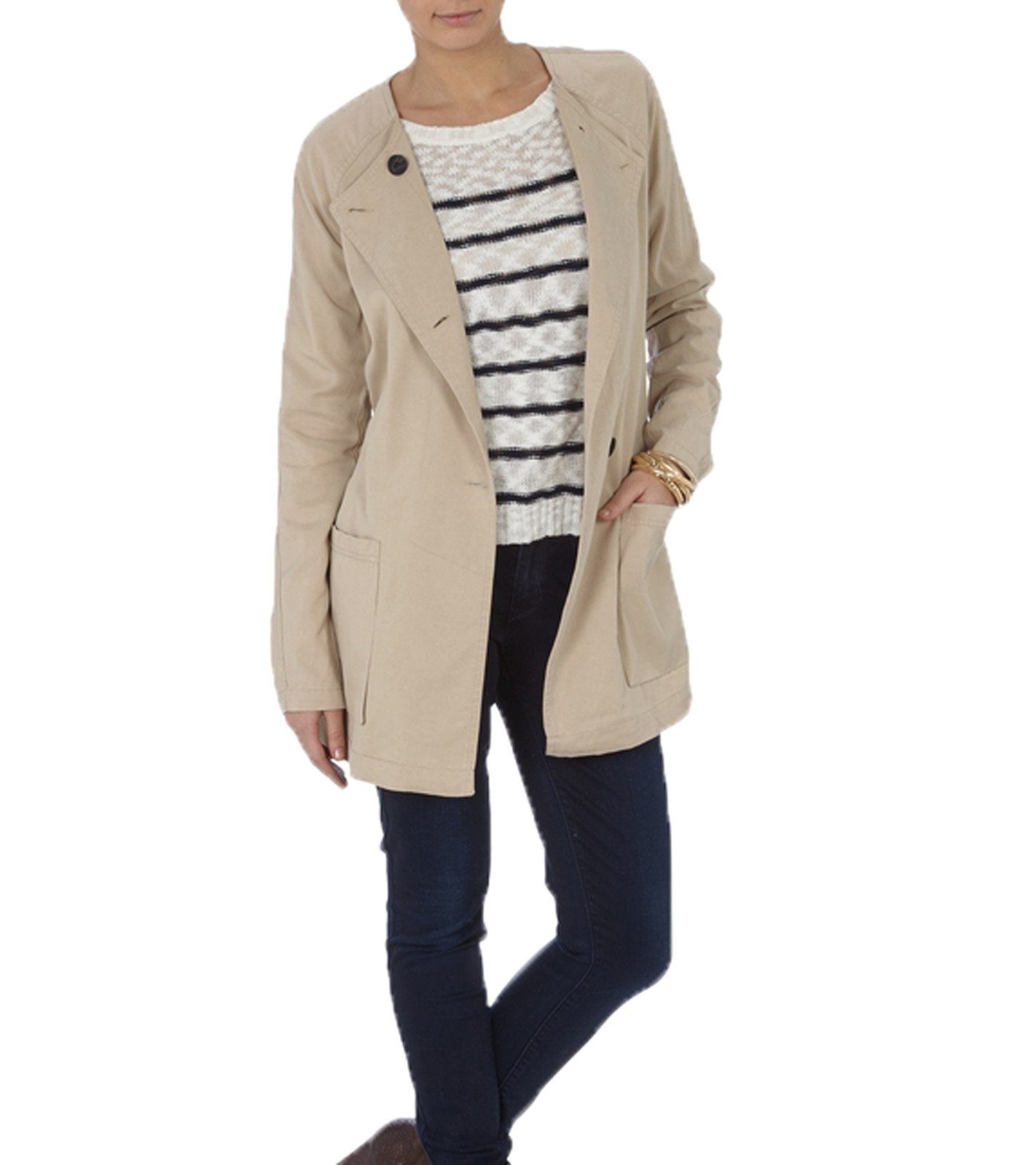 Only Kurzmantel »ONLY Kurz-Mantel schicke Damen Outdoor-Jacke mit  Taillenband Frühlings-Mantel Beige« online kaufen | OTTO