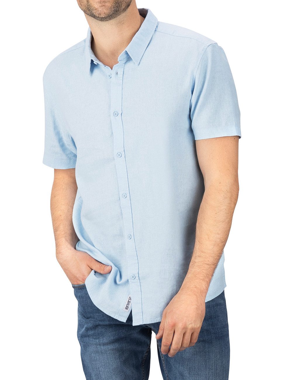 riverso Kurzarmhemd riverso Herren Kurzarm Leinen günstig online kaufen