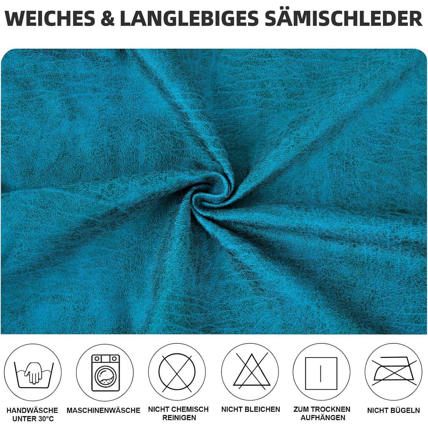 LuxusKollektion Stuhlbezug Stuhlhussen PU Stretch Schwingstühle Esszimmer Pfauenblau 6er Set – Bild 4 von 5