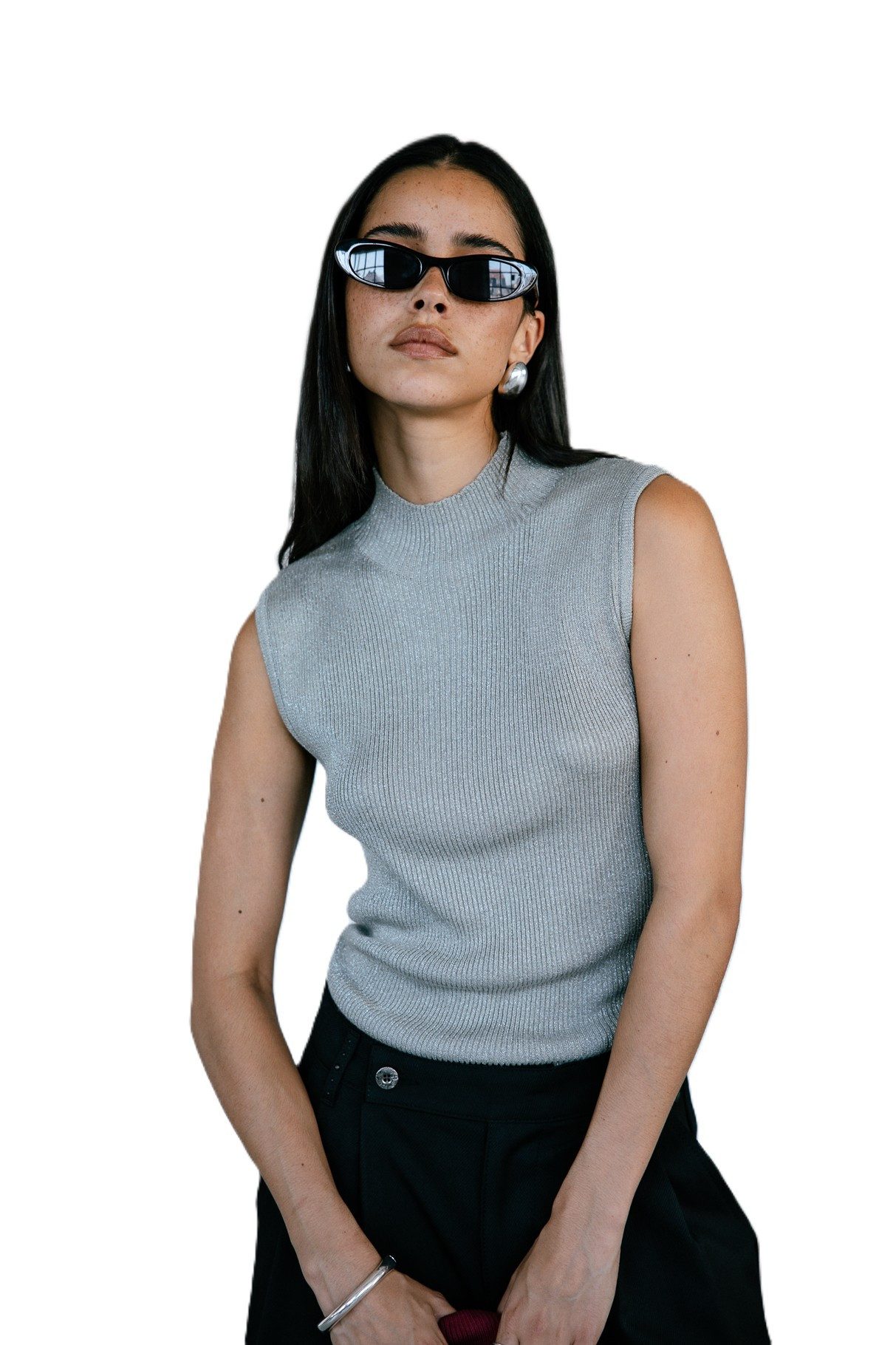 Freeman T. Porter Shirttop Toria Lurex - Schimmernder Slim-Fit-Pullover - Ä günstig online kaufen