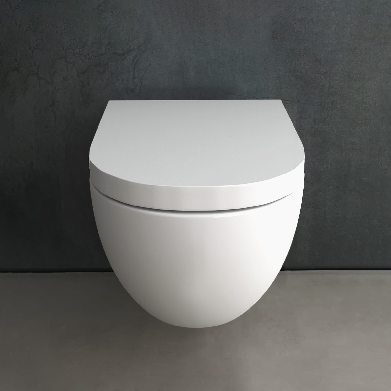 Alpenberger Tiefspül-WC - Wand WC Spülrandlos mit WC Sitz mit Absenkautomatik Toilette, Wandmontage, Abgang Waagerecht, Komplett Set mit Schallschutz, Hänge WC Set mit Nano - Made in EU - Passend zu Geberit