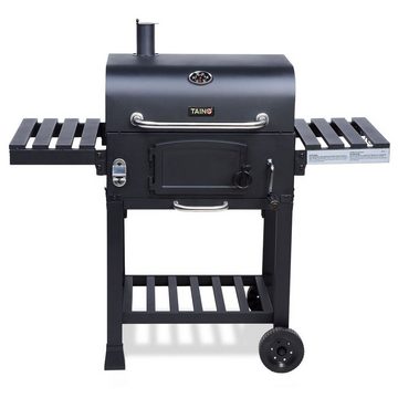 TAINO Holzkohlegrill HERO, XL, Kohlerost höhenverstellbar, kleiner Smoker, Seitentisch klappbar