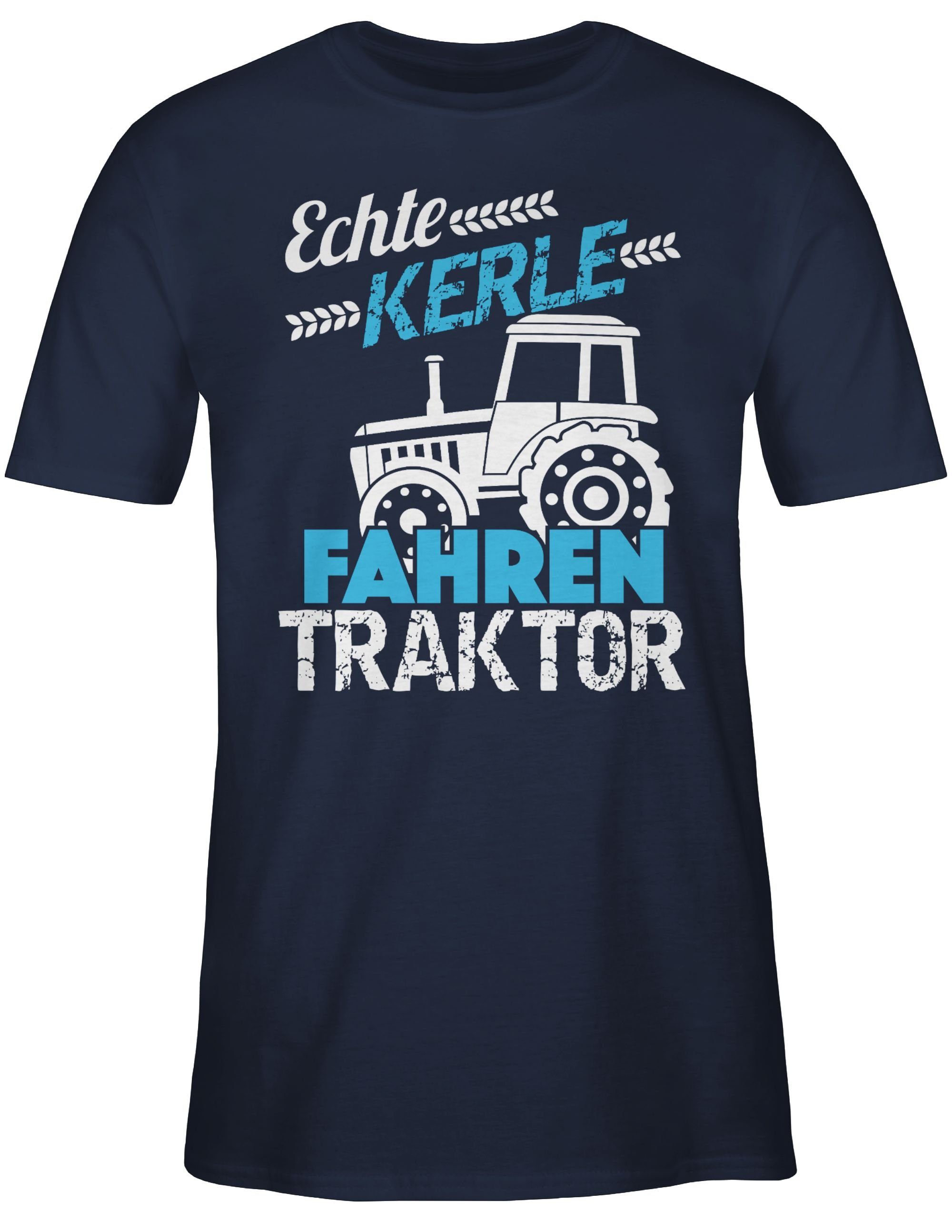 Shirtracer T-Shirt Echte Kerle 02 Navy Blau Traktor fahren Traktor