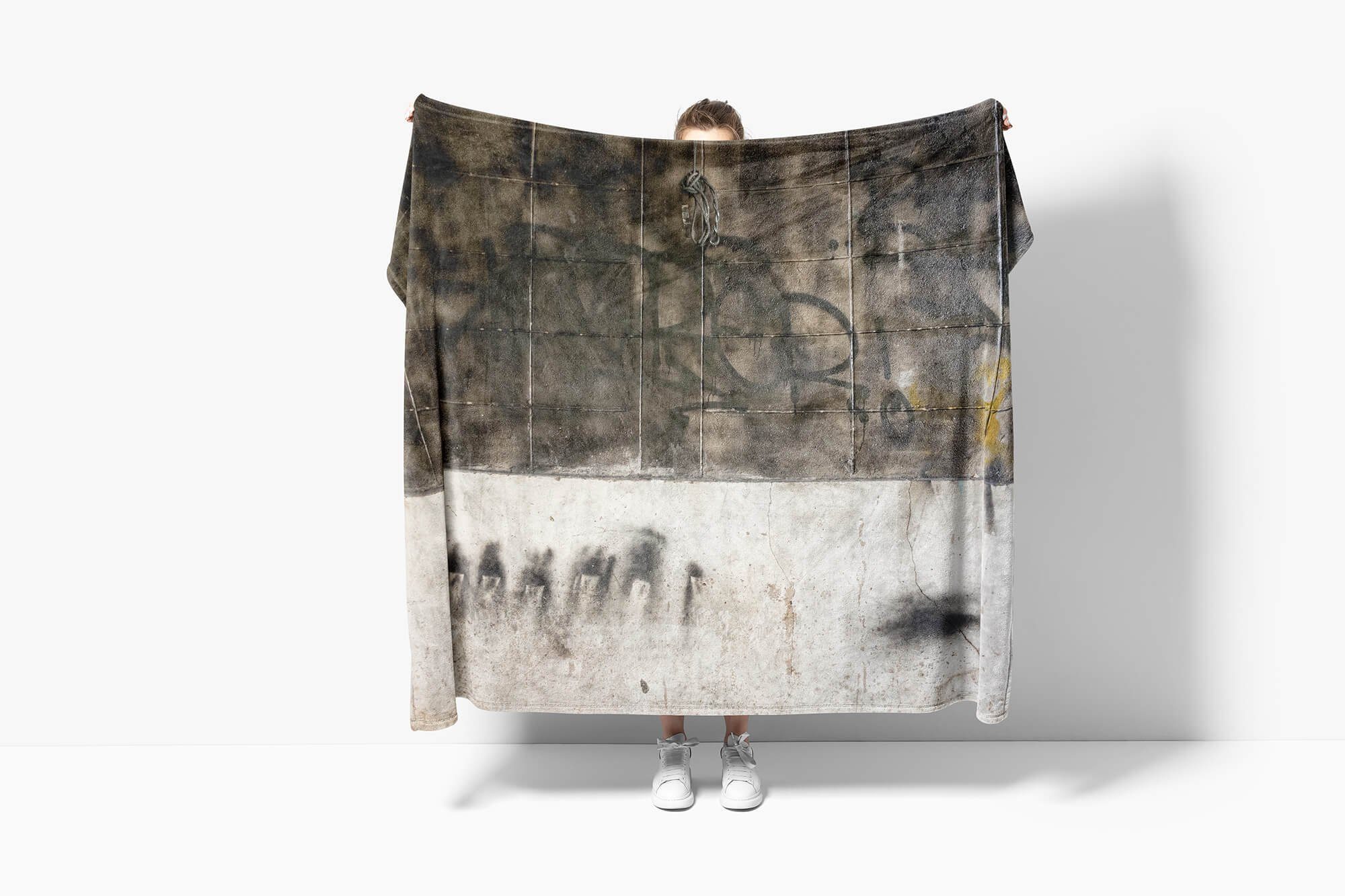 (1-St), Fotomotiv Baumwolle-Polyester-Mix Saunatuch Graffiti, Wand Kuscheldecke Handtuch Handtuch Art Strandhandtuch Handtücher Sinus mit Struktur
