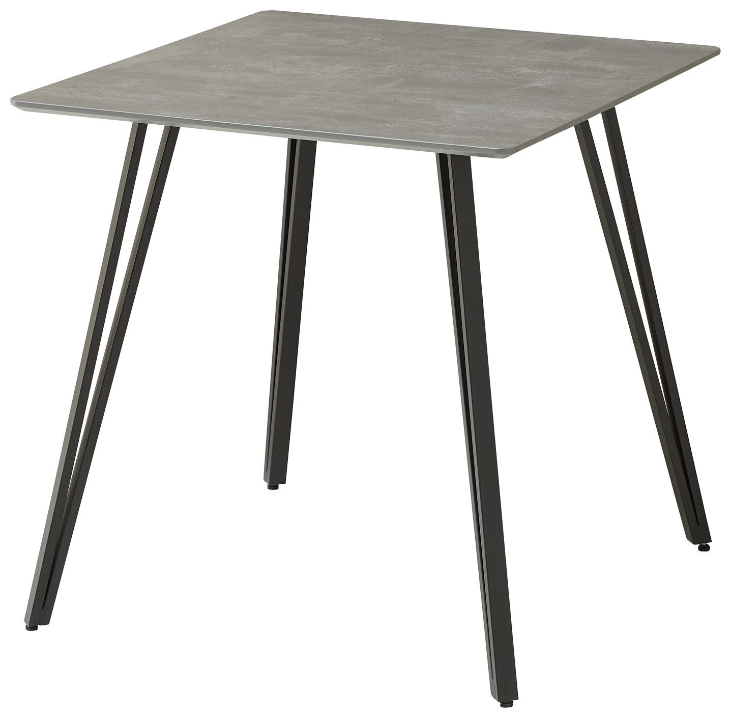 PREISBRECHER Esstisch Fiete, in beton Dekor, schwarz, MDF, Metall - 80x75x8 günstig online kaufen