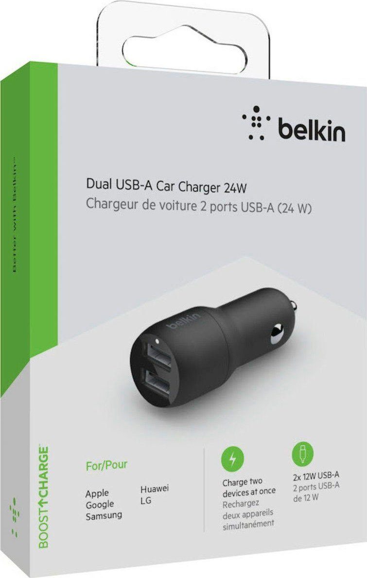 Doppel-USB Zigarettenanzünder-Ladegerät 24W mit USB-C Kabel, Belkin –  Schwarz - German