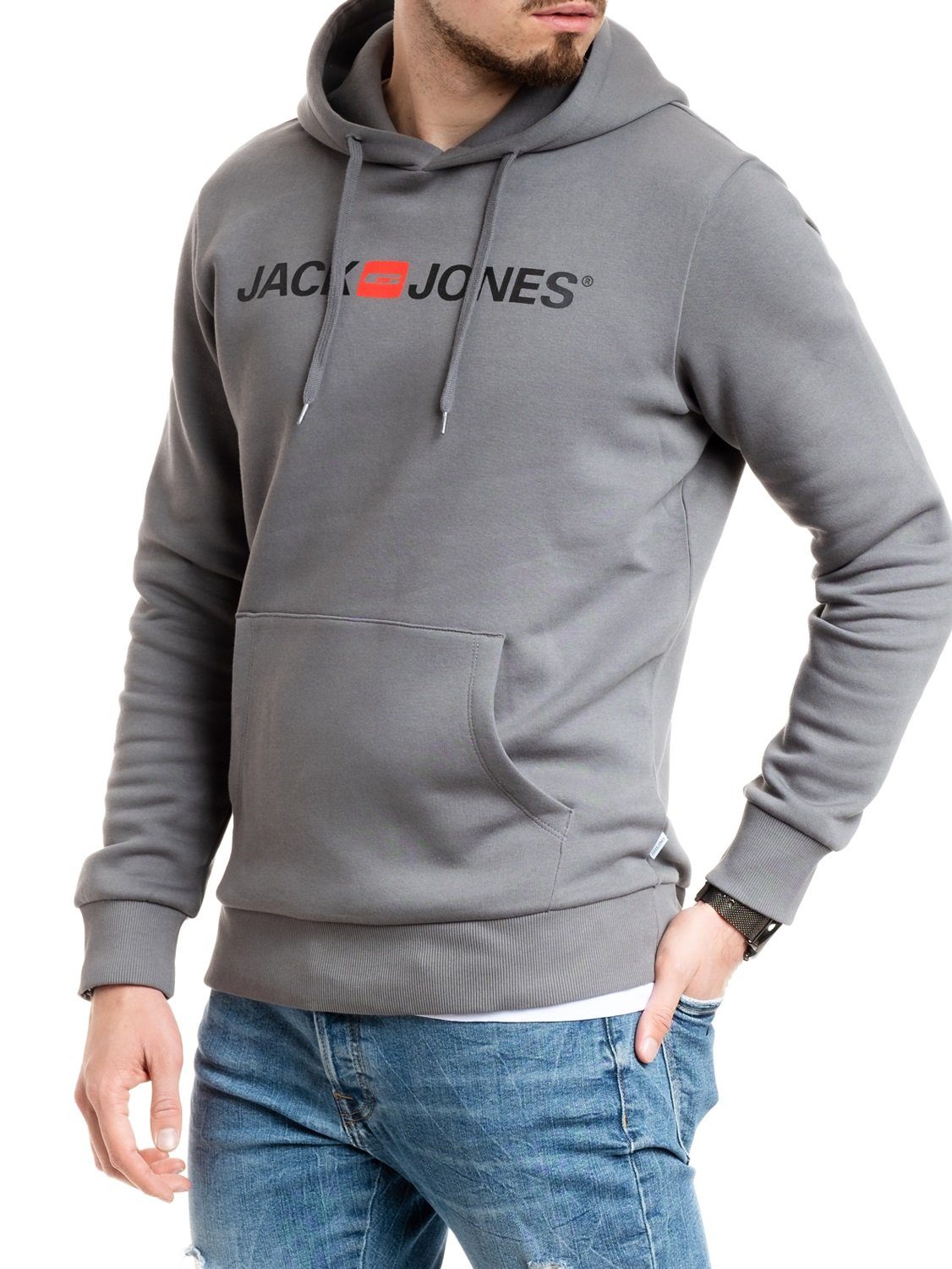 Jack & Jones Hoodie mit Kängurutasche, mit Kapuze, mit Logodruck günstig online kaufen