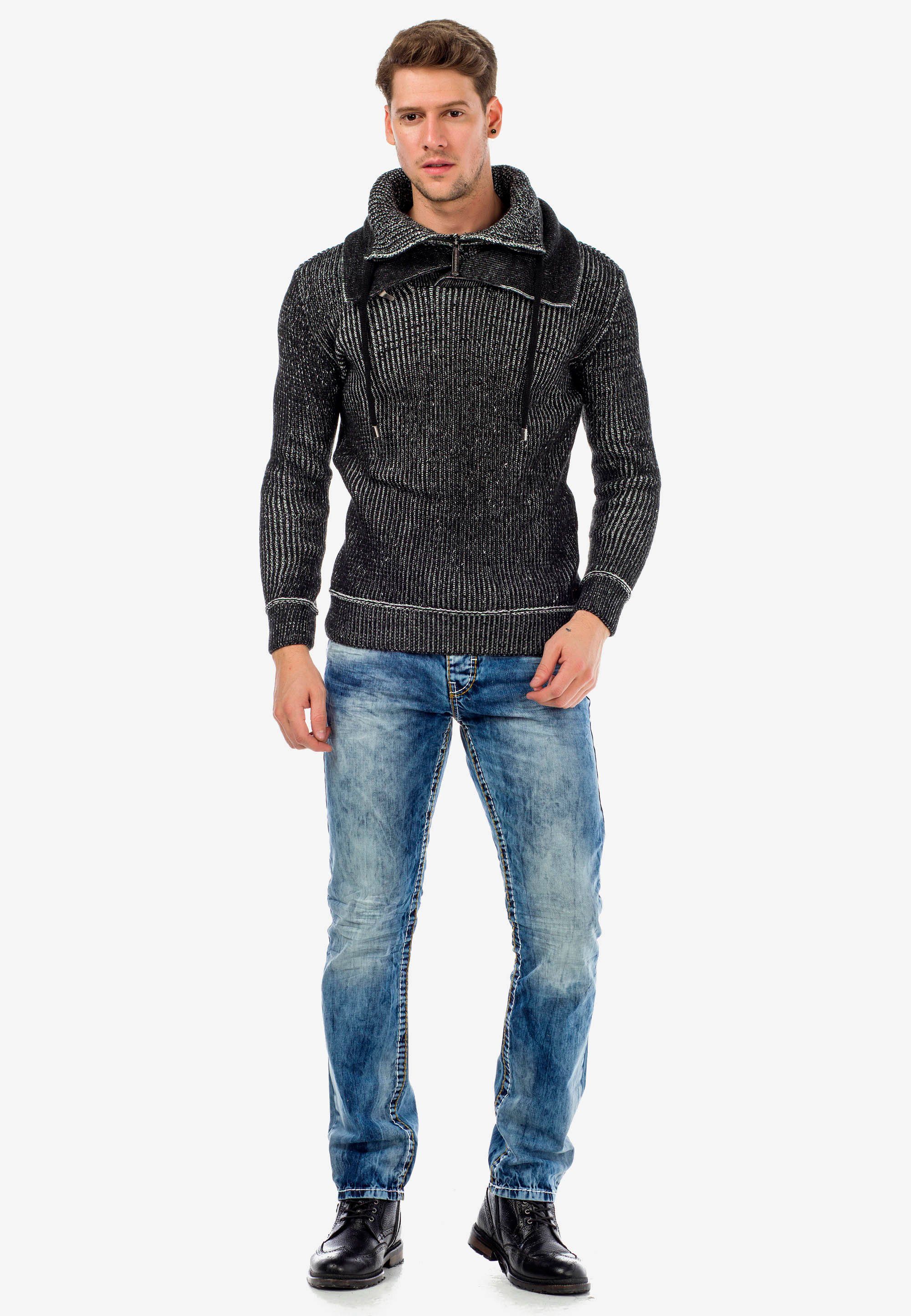 Herren Jeans Cipo & Baxx Slim-fit-Jeans mit Knopftaschen in Regular Fit
