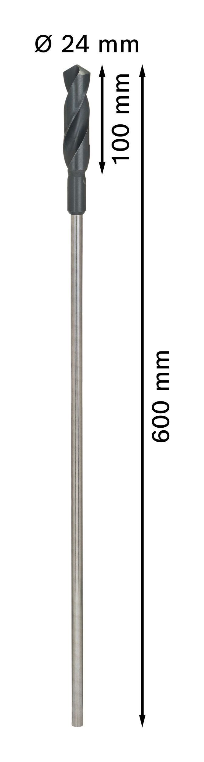 BOSCH Holzbohrer Pro Wood HSS, Installationsbohrer, 24 x 100 x 600 mm