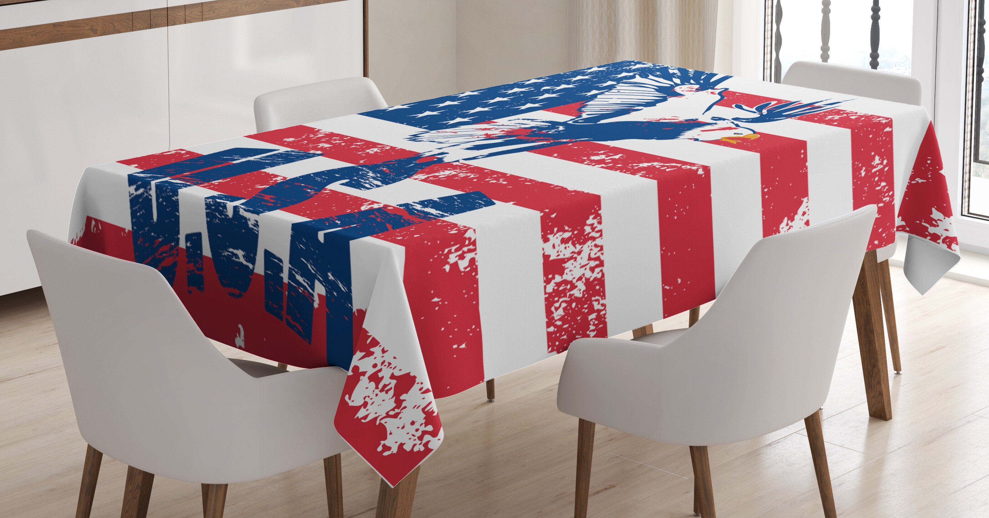 Abakuhaus Tischdecke Farbfest Waschbar Für den Außen Bereich geeignet Klare Farben, Vereinigte Staaten Amerikanische Flagge