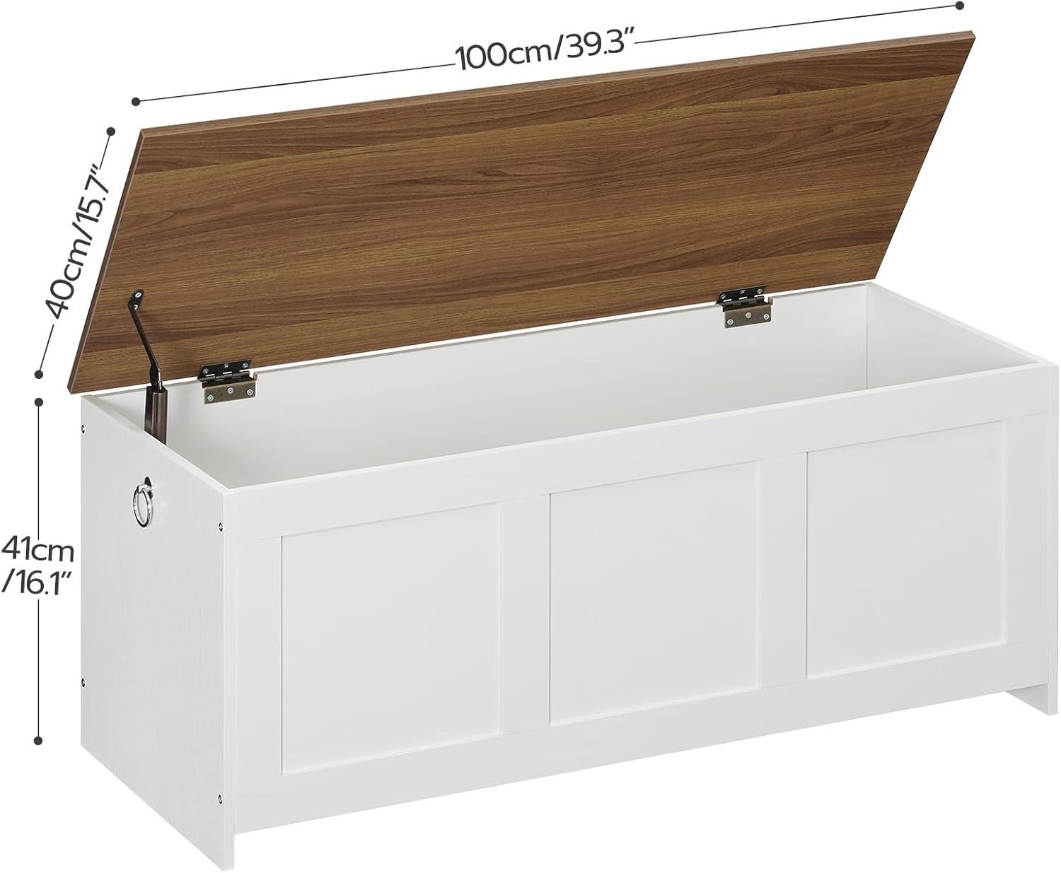 Hoobro Sitzbank (Truhen mit Stauraum, Spielzeugkiste mit Deckel), 100 cm Aufbewahrungstruhe, Truhe mit Sicherheitsscharnier