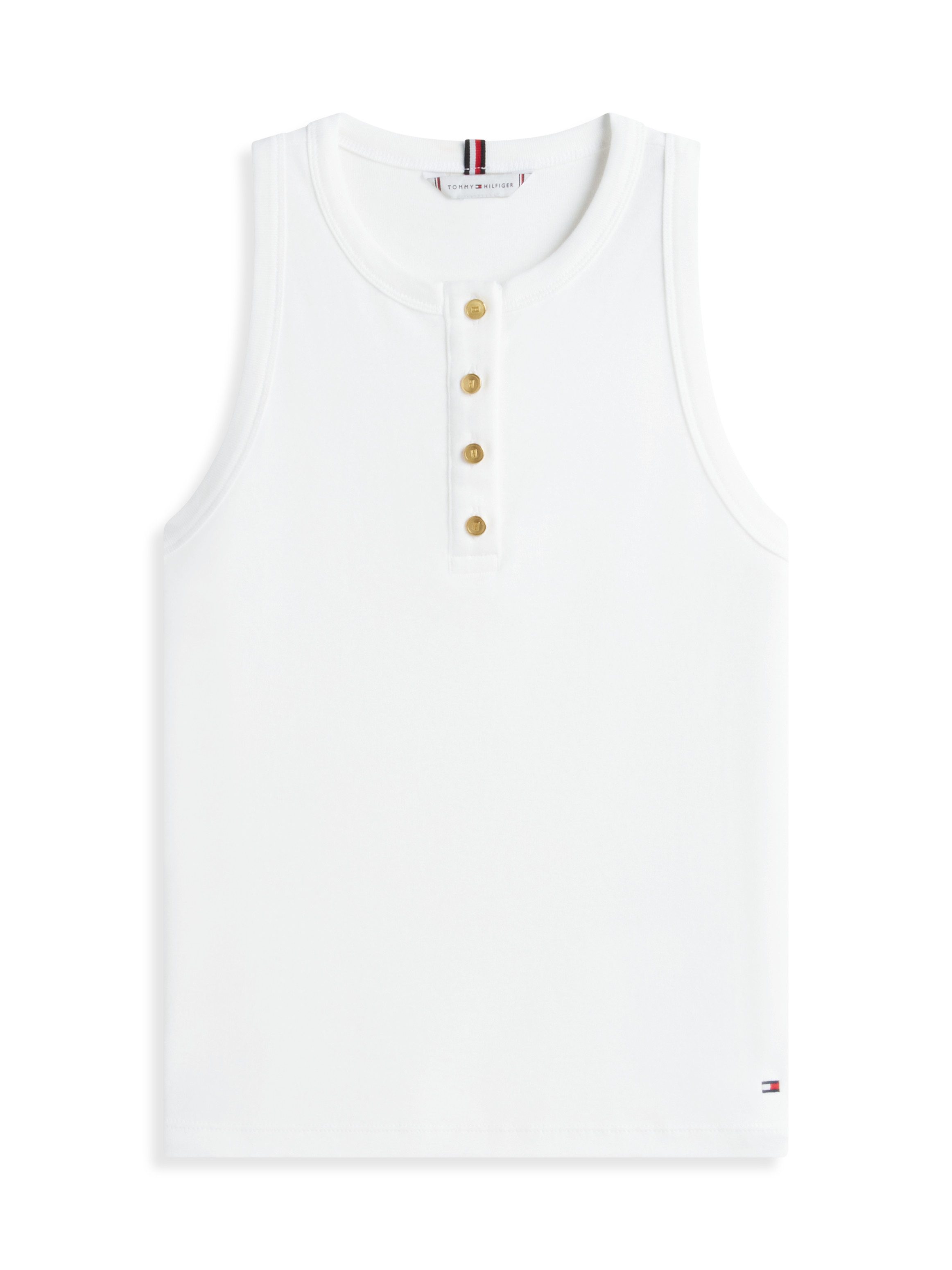 Tommy Hilfiger T-Shirt GOLD BUTTON HENLEY TOP mit kurzer Knopfleiste – Bild 4 von 5