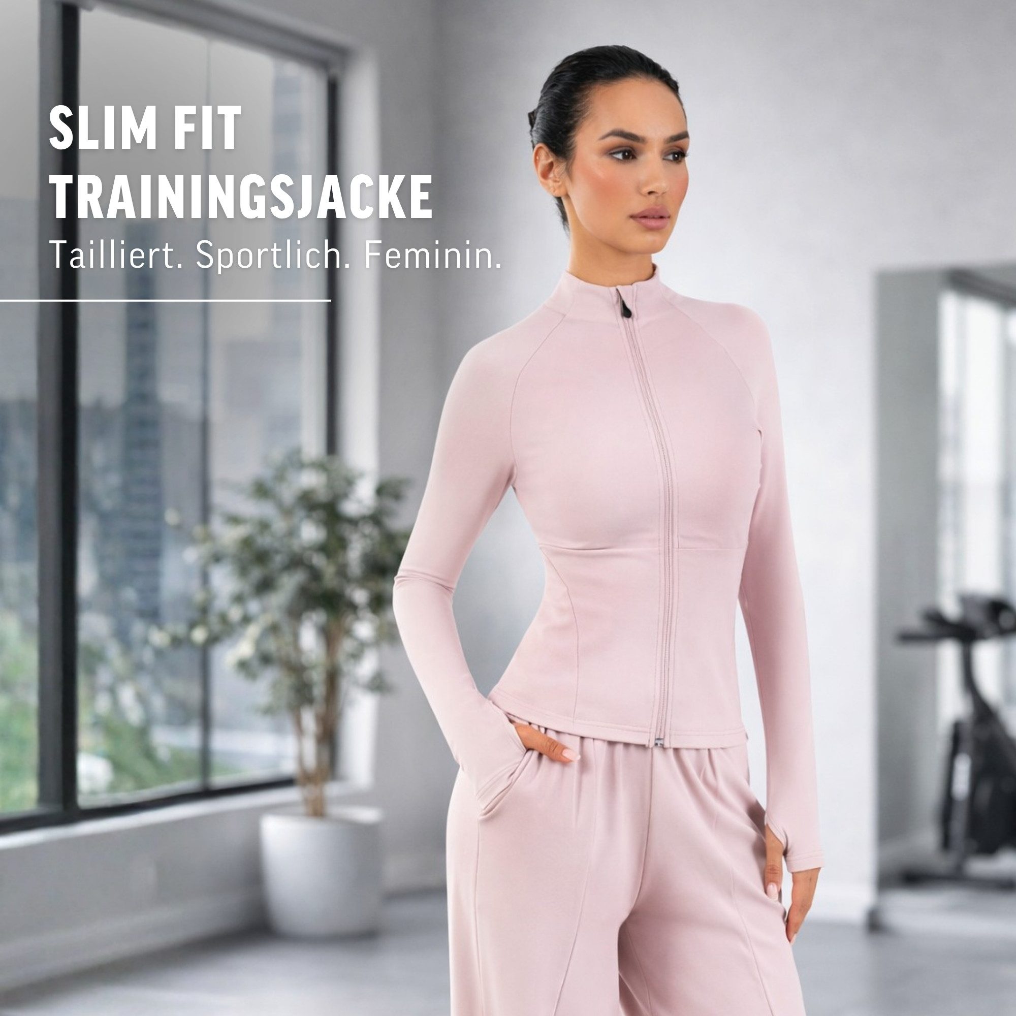 Smilodox Outdoorjacke Nexa, Trainingsjacke Damen, Slim Fit Jacke für Gym, Freizeit & Yoga Figurbetont, Stehkragen, Elastisches Material, Front-Zipper, Sport