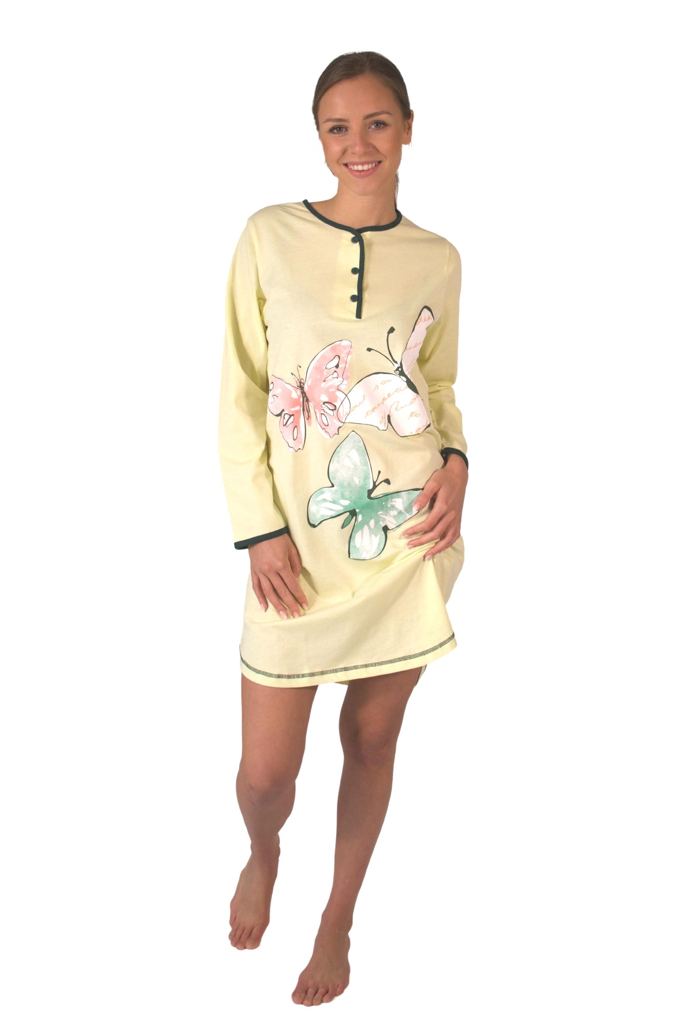 Consult-Tex Nachthemd Damen BaumwolleJersey Nachthemd DW720 bequem mingrün tragen zu