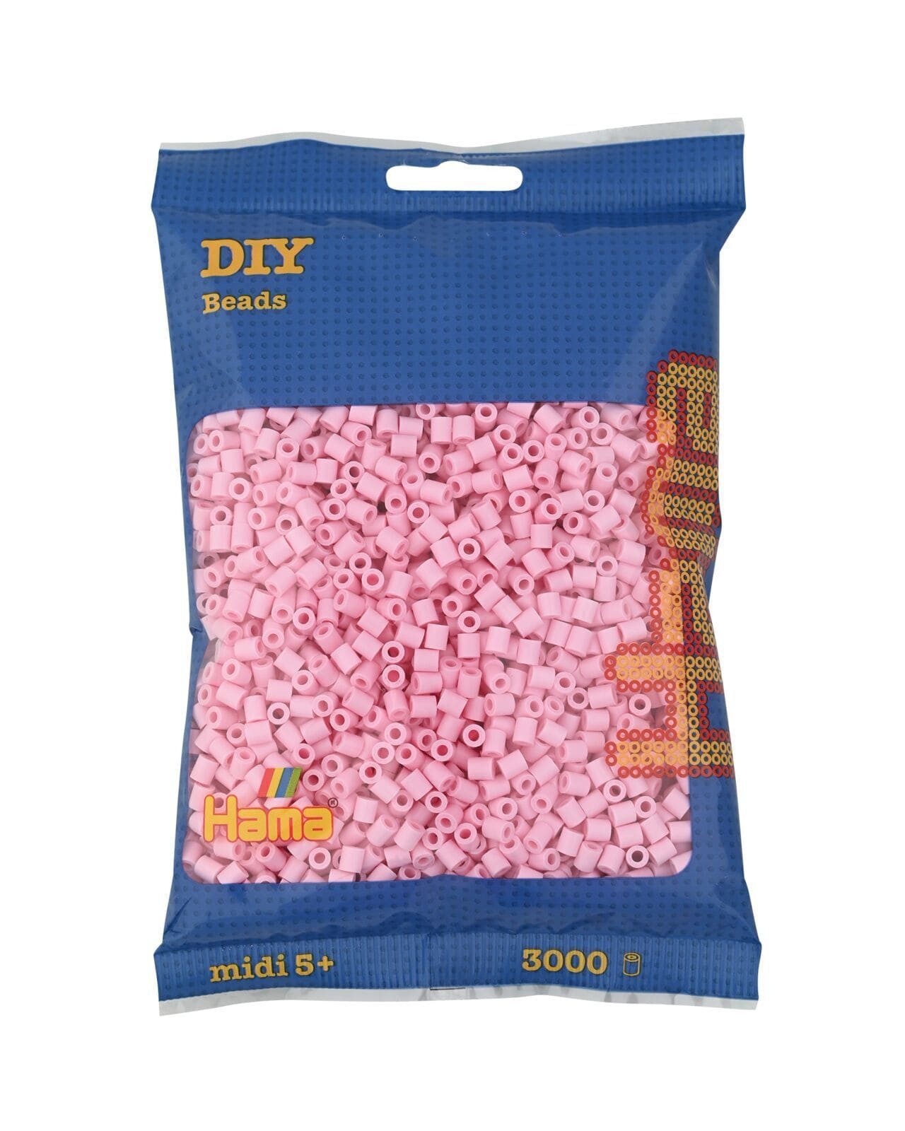 Hama Bügelperlen Hama Beutel mit 3000 Midi-Bügelperlen pastell rosé