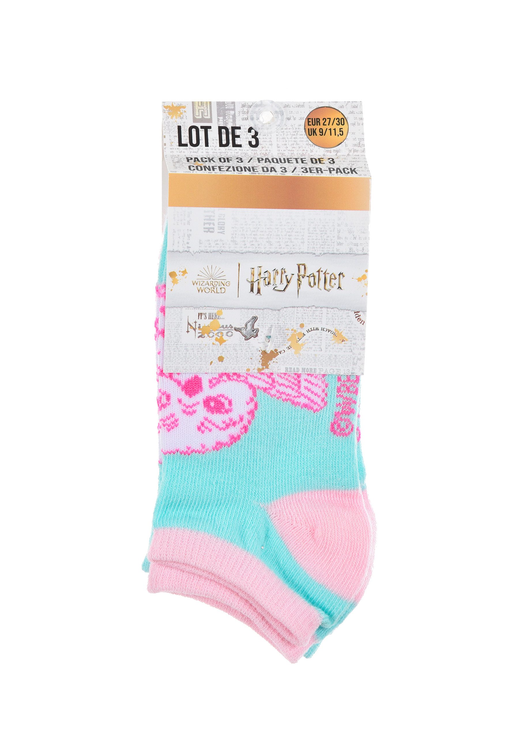 Harry Potter Sneakersocken Hedwig Kinder Mädchen Sneaker Strümpfe Socken (3-Paar)