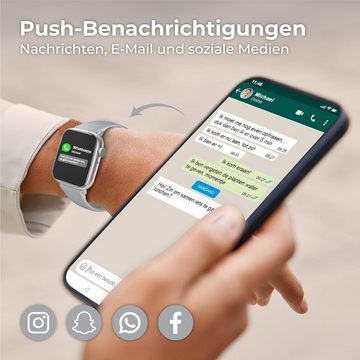 NV Nuvance Smartwatch (1,83 Zoll, Android, iOS), mit Präzise Gesundheitsüberwachung, dynamisches Multi-Sport-Tracking