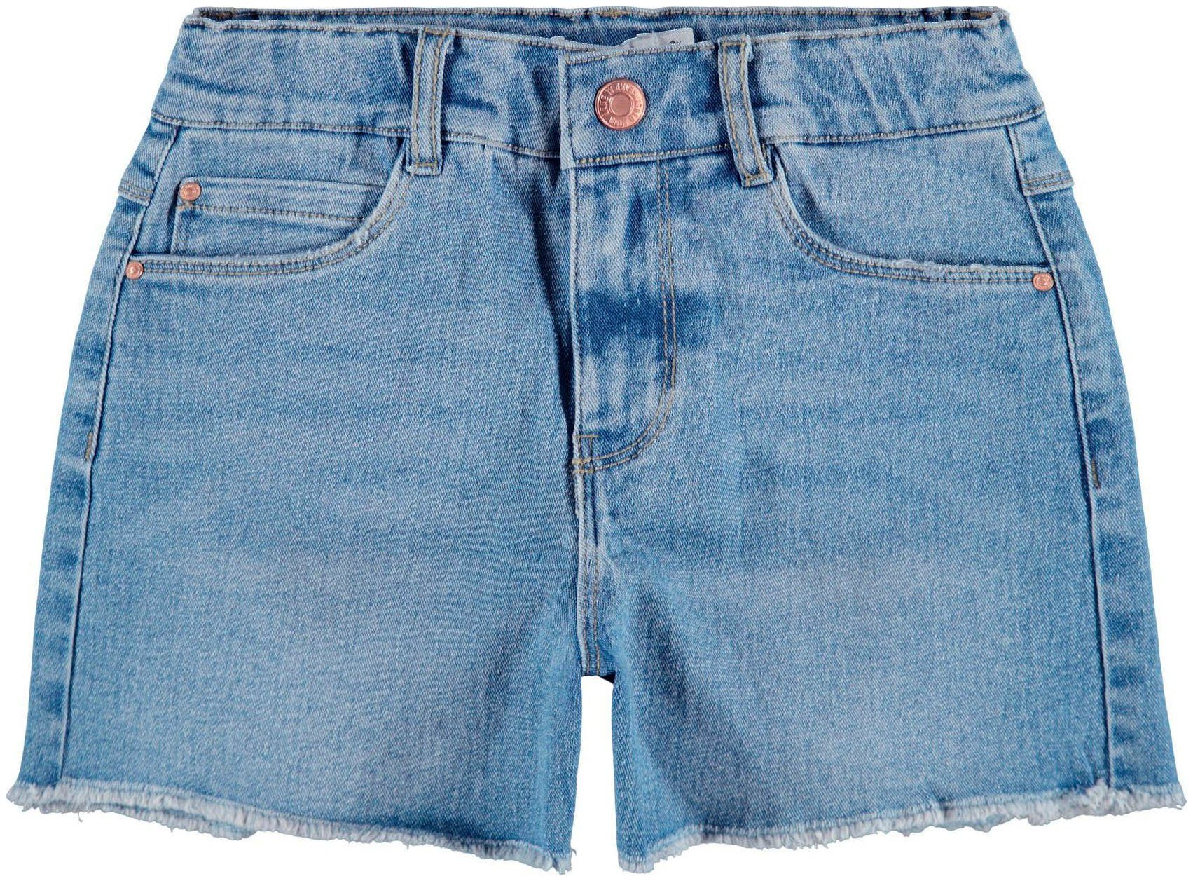 Name It Shorts NKFROSE HW MOM DNM SHORT Baumwollmischung, ausgefranster Saum, verstellbarer High Waist Bund