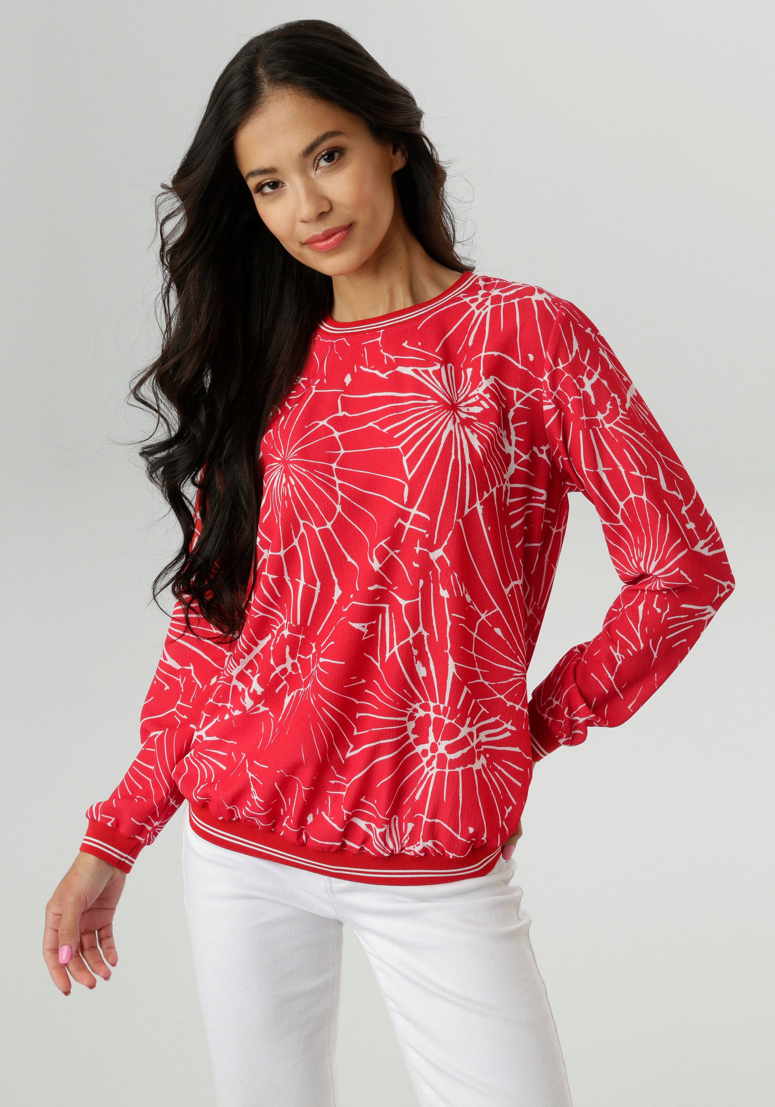 Aniston SELECTED Shirtbluse mit sportiven Bündchen günstig online kaufen