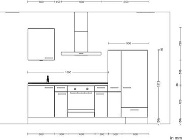 nobilia® Küchenzeile "Riva basic", vormontiert, Ausrichtung wählbar, Breite 270 cm, ohne E-Geräte