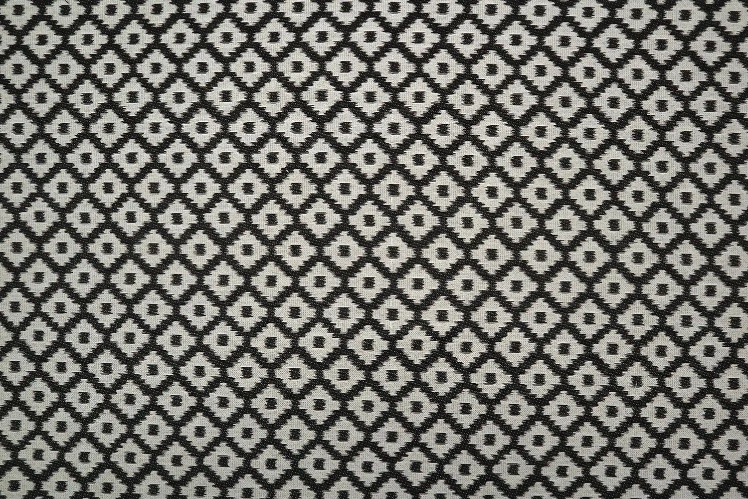 Stofferia Stoff Outdoorstoff Jacquard Raute Loriano Schwarz, Meterware