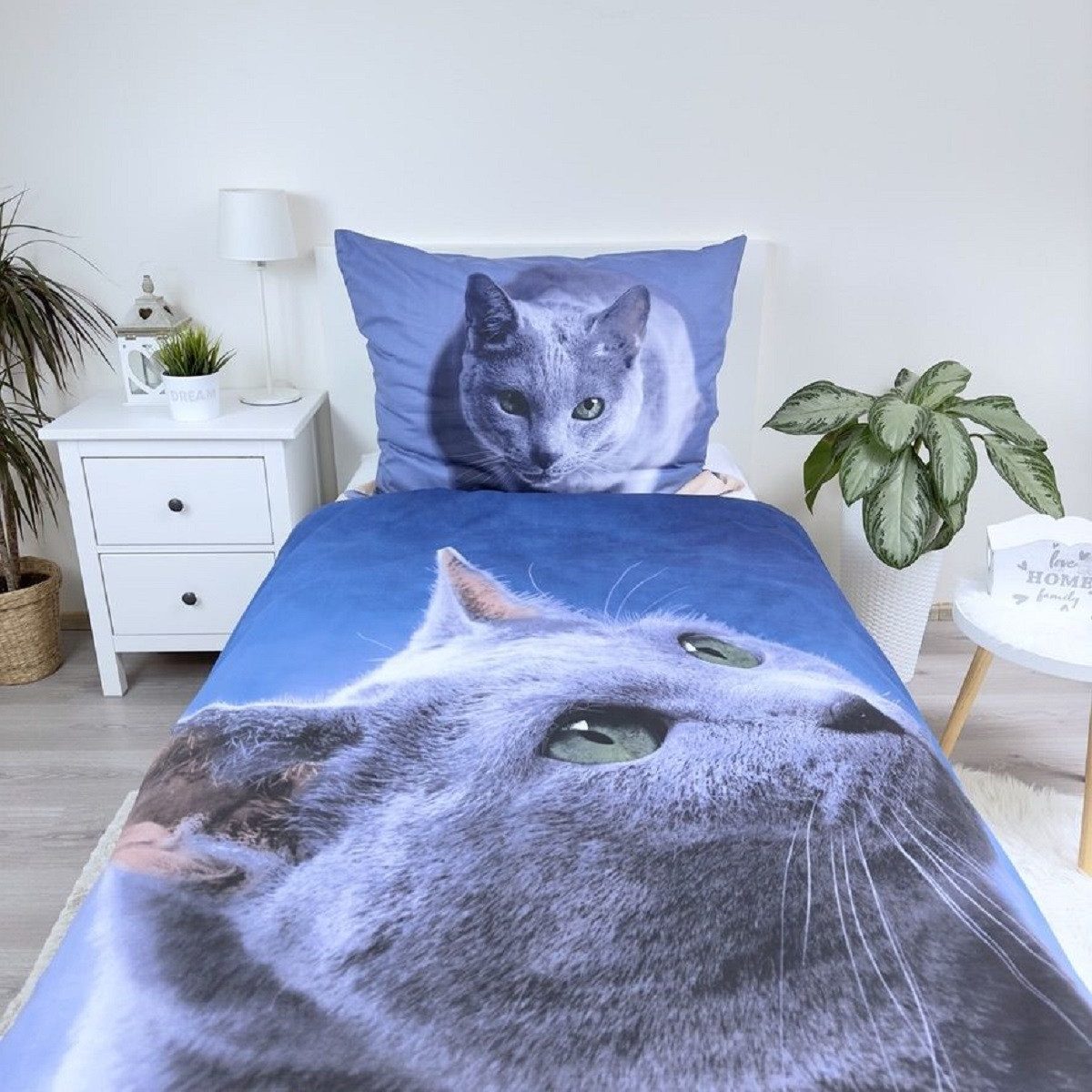 Jerry Fabrics Bettwäsche Dark Cat Baumwolle – Bettbezug 140x200 cm & Kissenbezug 70x90 cm – Bild 4 von 5