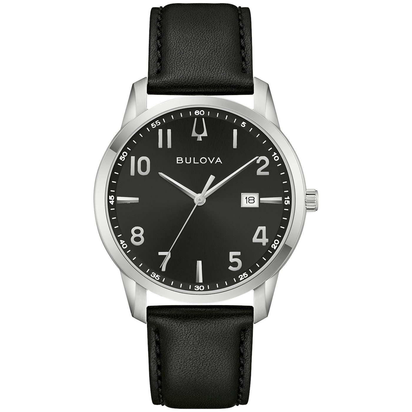 Bulova Quarzuhr Sutton 96B473, Armbanduhr, Damenuhr, Herrenuhr, Lederarmband, analog, Datum