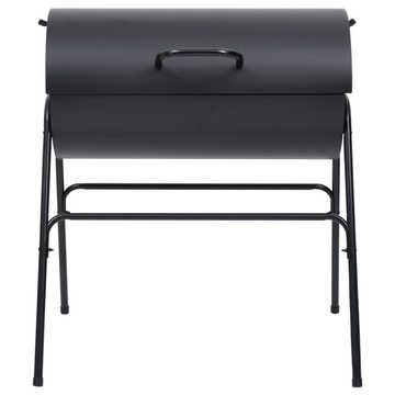 vidaXL Grillkamin Grill mit 2 Grillrosten Schwarz 80x95x90 cm Stahl