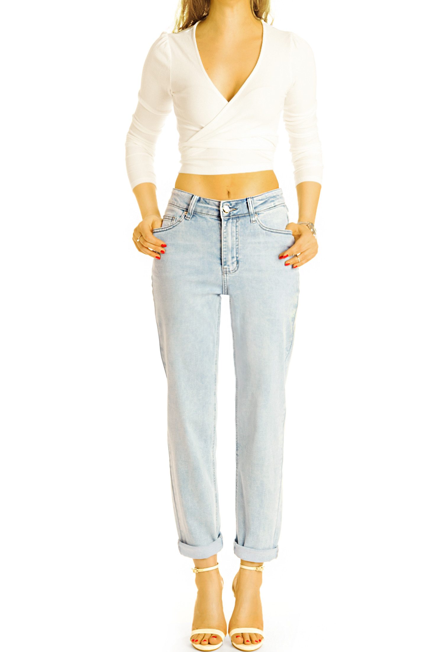 be styled Mom-Jeans High waist Jeanshose Mom Fit hohe Boyfriend Jeans Hose - Damen - j41k