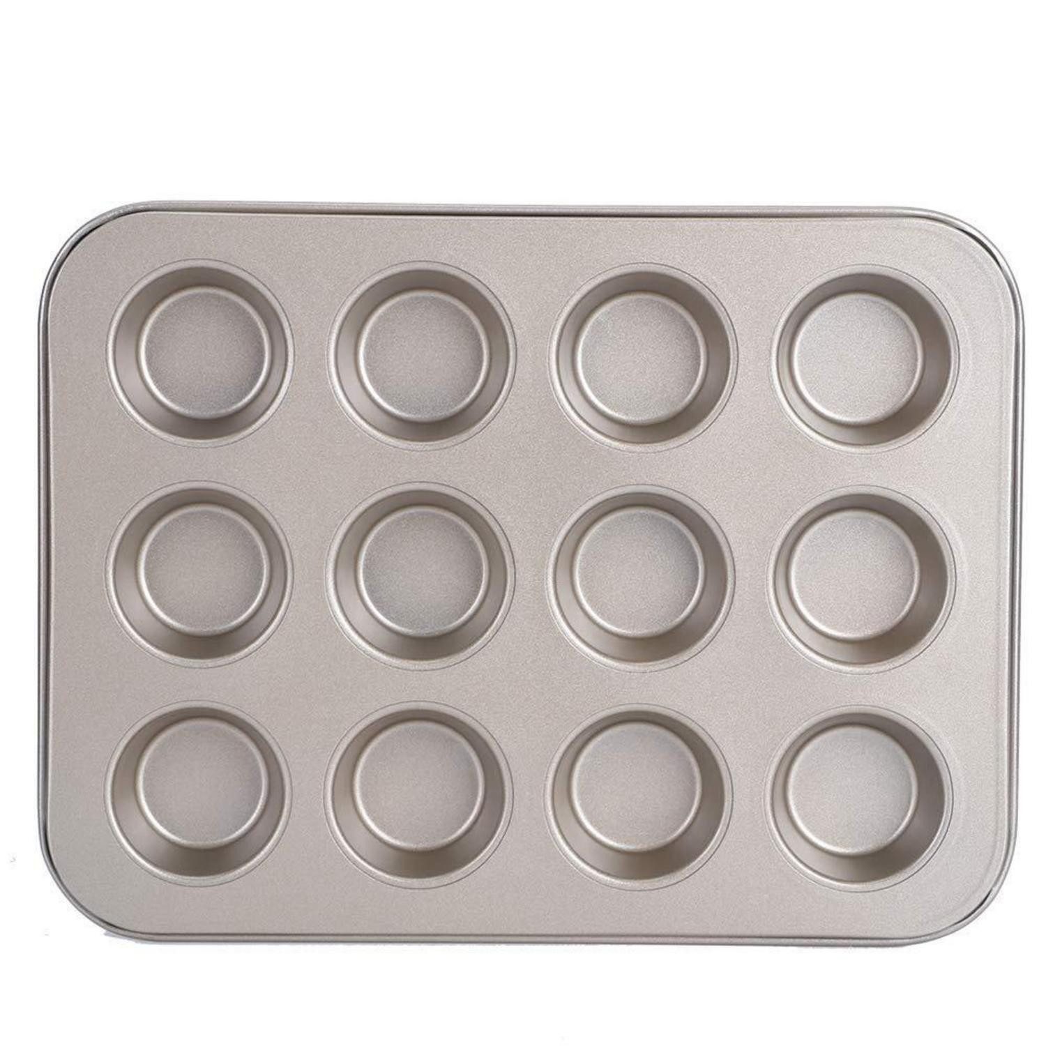 LuxusKollektion Muffinform Muffinblech Mini 12er Gold Antihaft, (12-tlg)