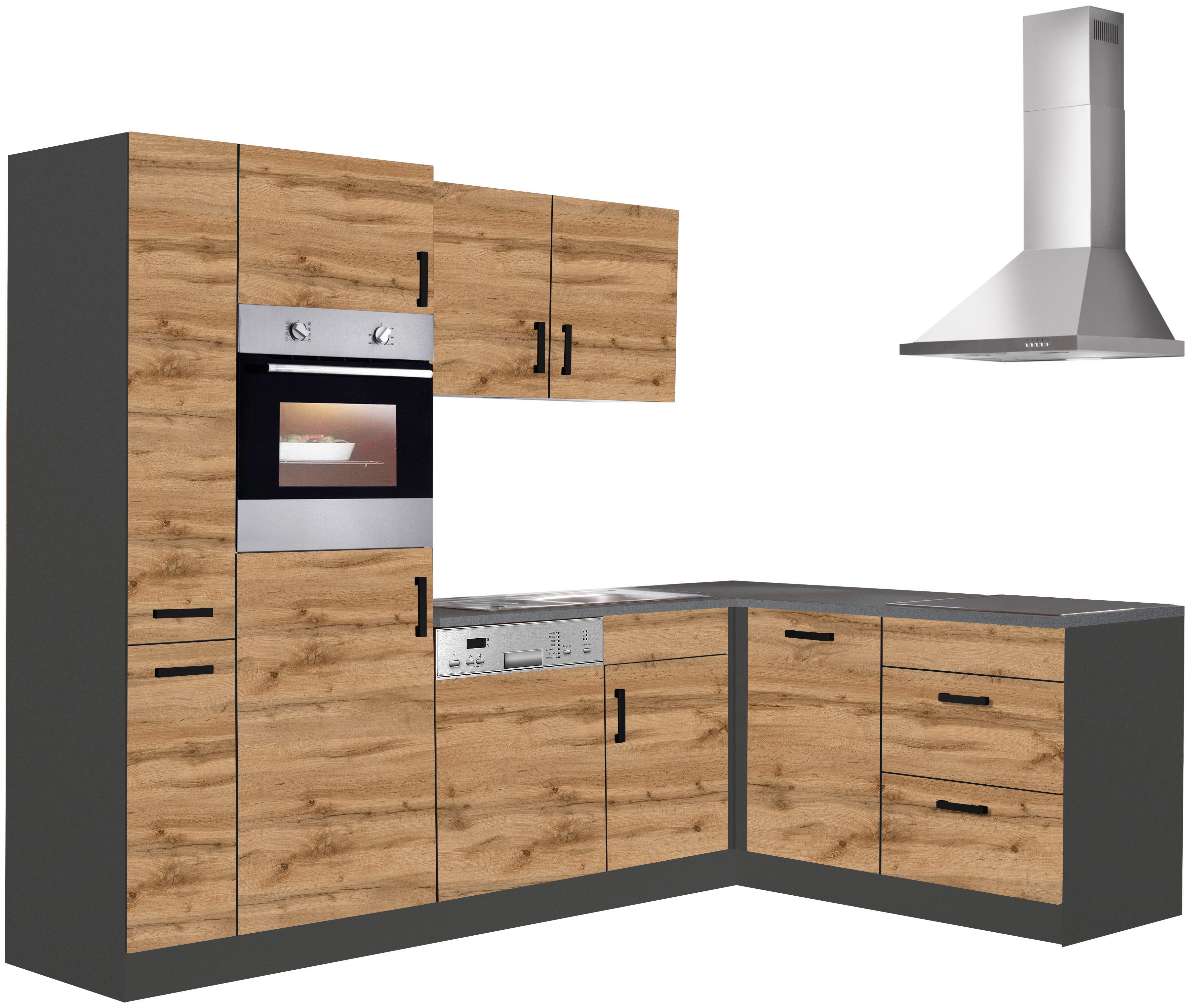 KOCHSTATION Winkelküche KS-Toronto, Stellbreite 260x170 cm, mit E-Geräten