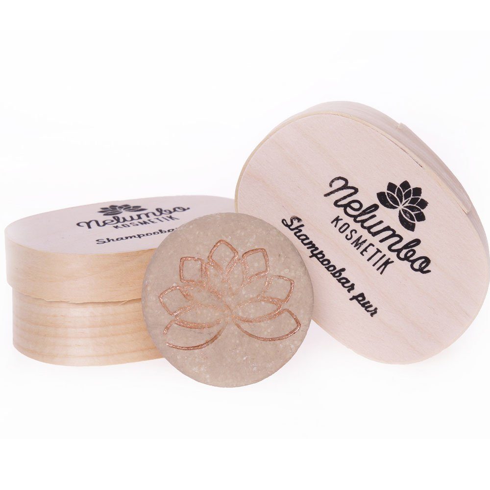 Nelumbo Kosmetik Festes Haarshampoo Shampoobar pur, 55 g