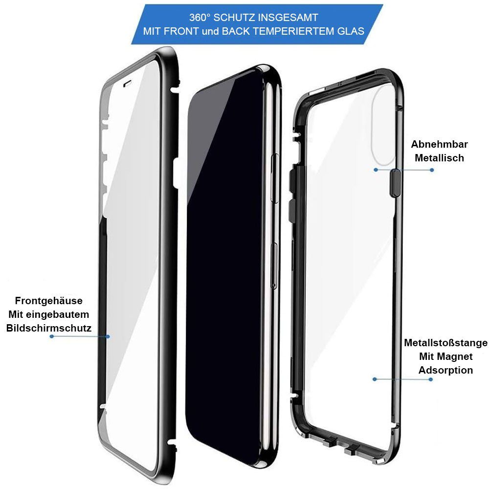 MOUTEN Etui Für magnetischer Huawei Lite Adsorption Schwarz mit All-in-One-Handyhülle P30