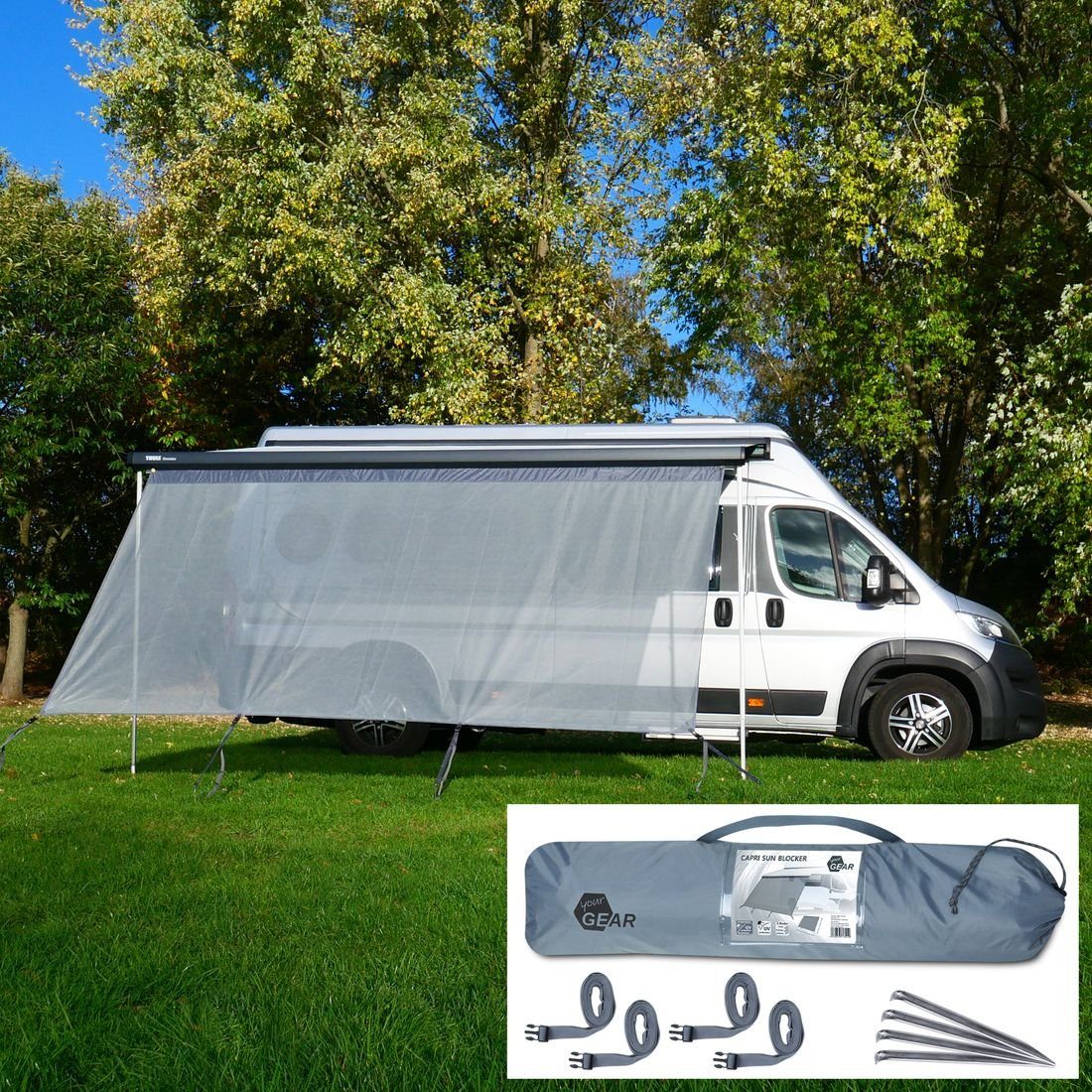 yourGEAR Vorzelt yourGEAR Capri Sun Blocker 3,7 x 2 m - Vorderwand für Markise, Personen: 0