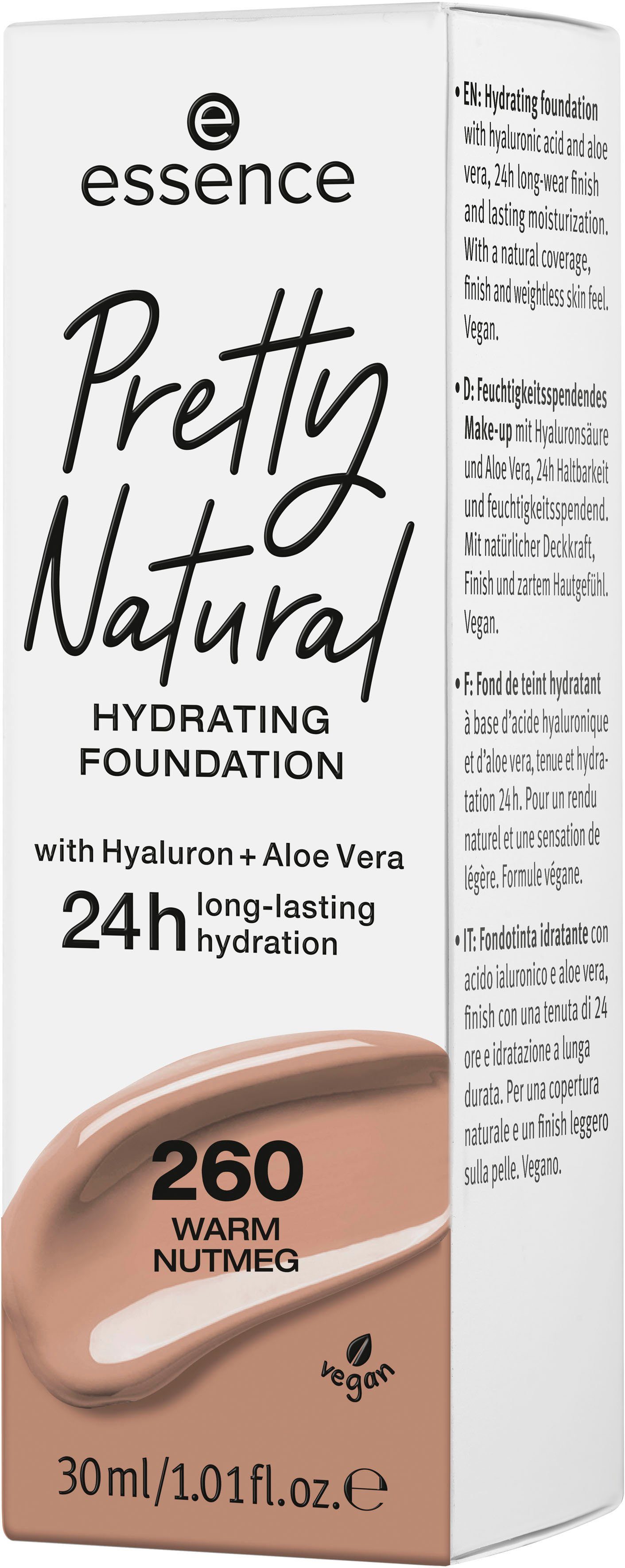 Foundation Nutmeg Essence Warm HYDRATING, Natural Pretty 3-tlg.
