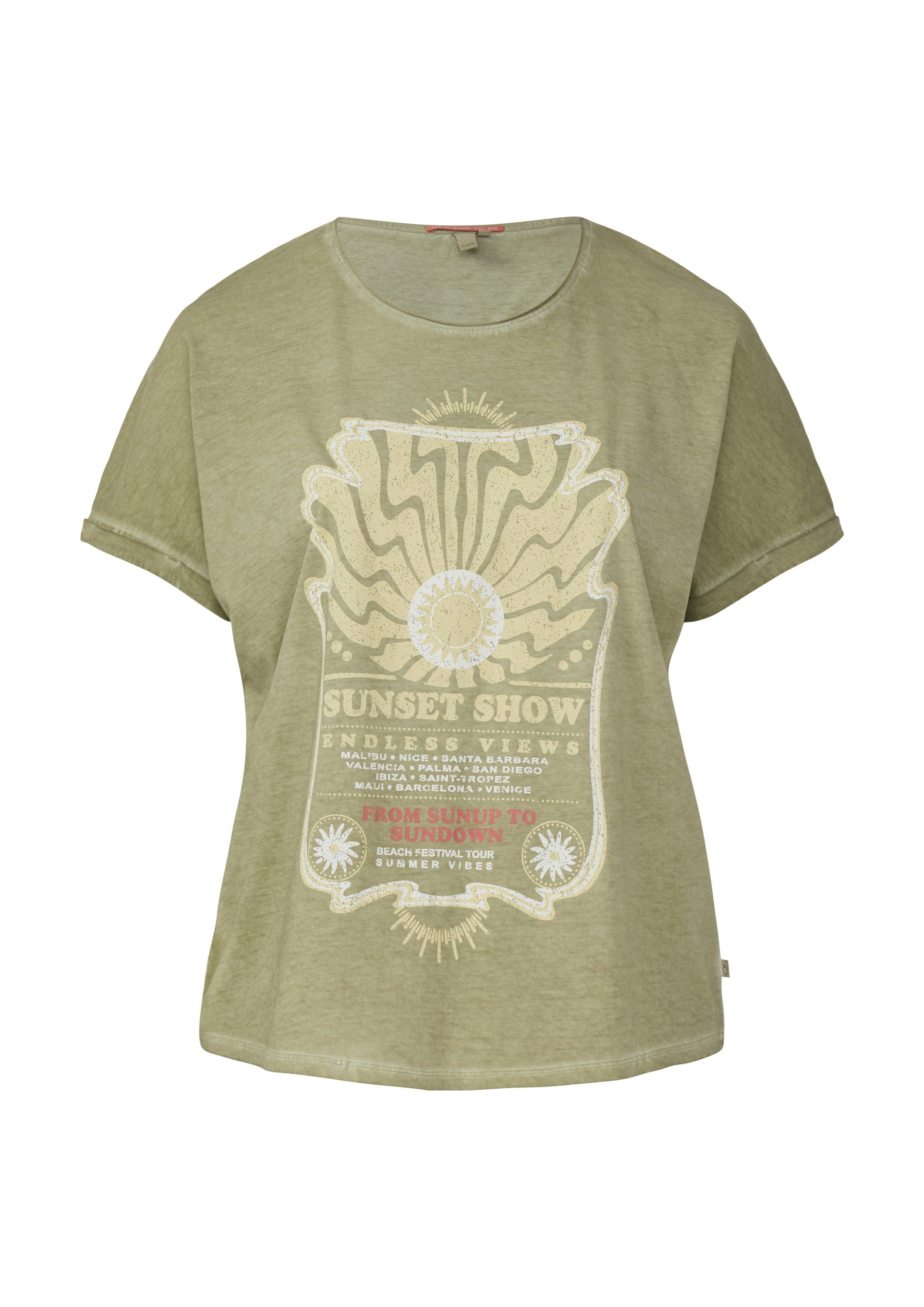 QS Kurzarmshirt T-Shirt Gewaschenes T-Shirt mit günstig online kaufen
