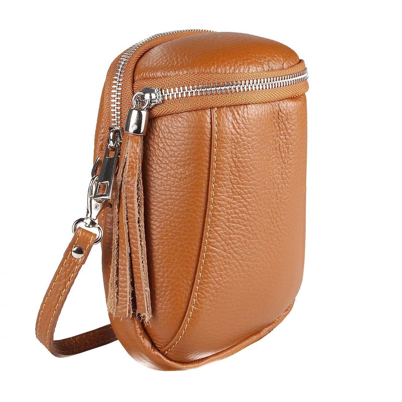 Schultertasche Made in Italy Damen Leder Tasche CrossBody