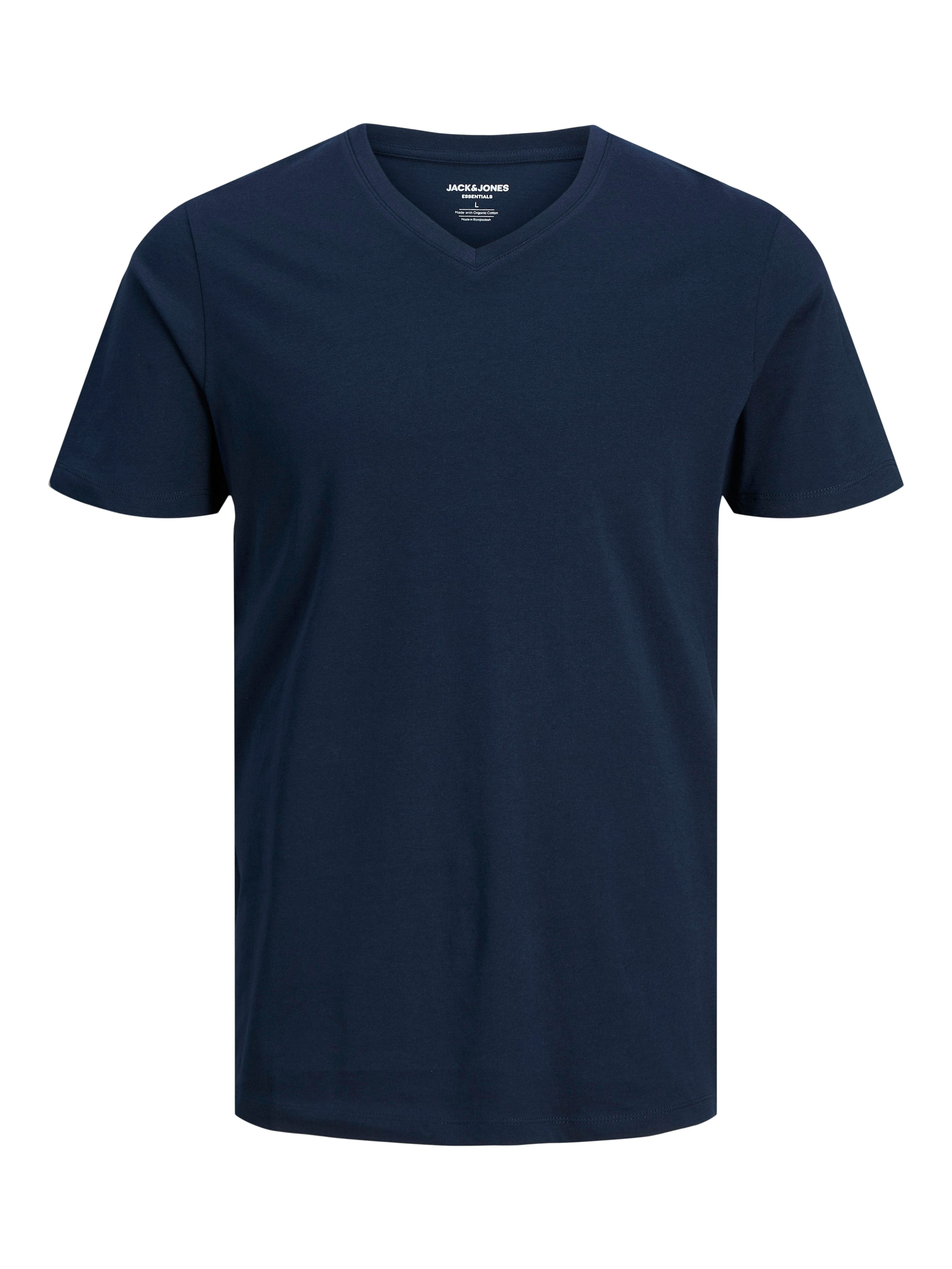 Jack & Jones V-Shirt JJEORGANIC BASIC TEE SS V-NECK 3PK MP (Packung, 3-tlg) – Bild 4 von 5