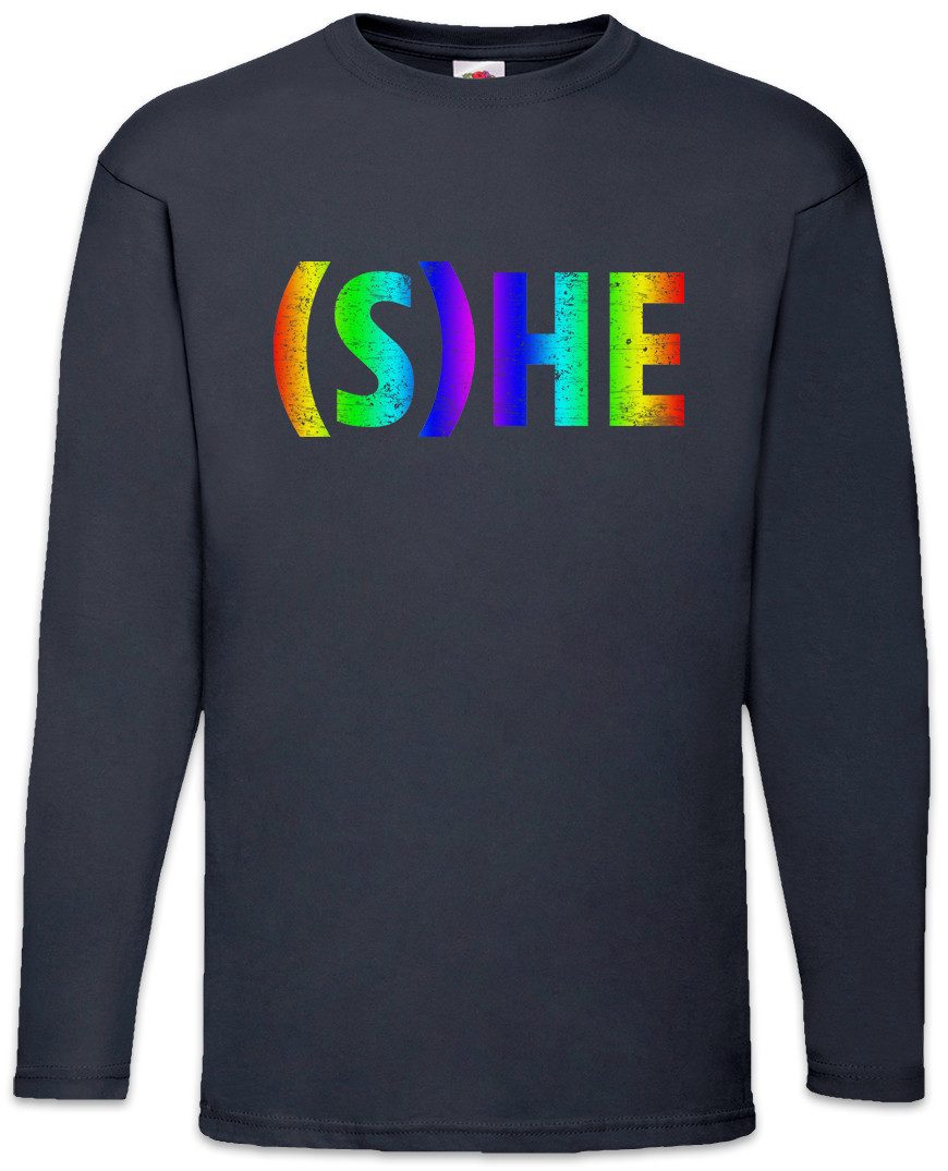 Langarmshirt S He Langarm T-Shirt Queer Gay Schwul Lesbian Homosexuell LGBTQ Trans