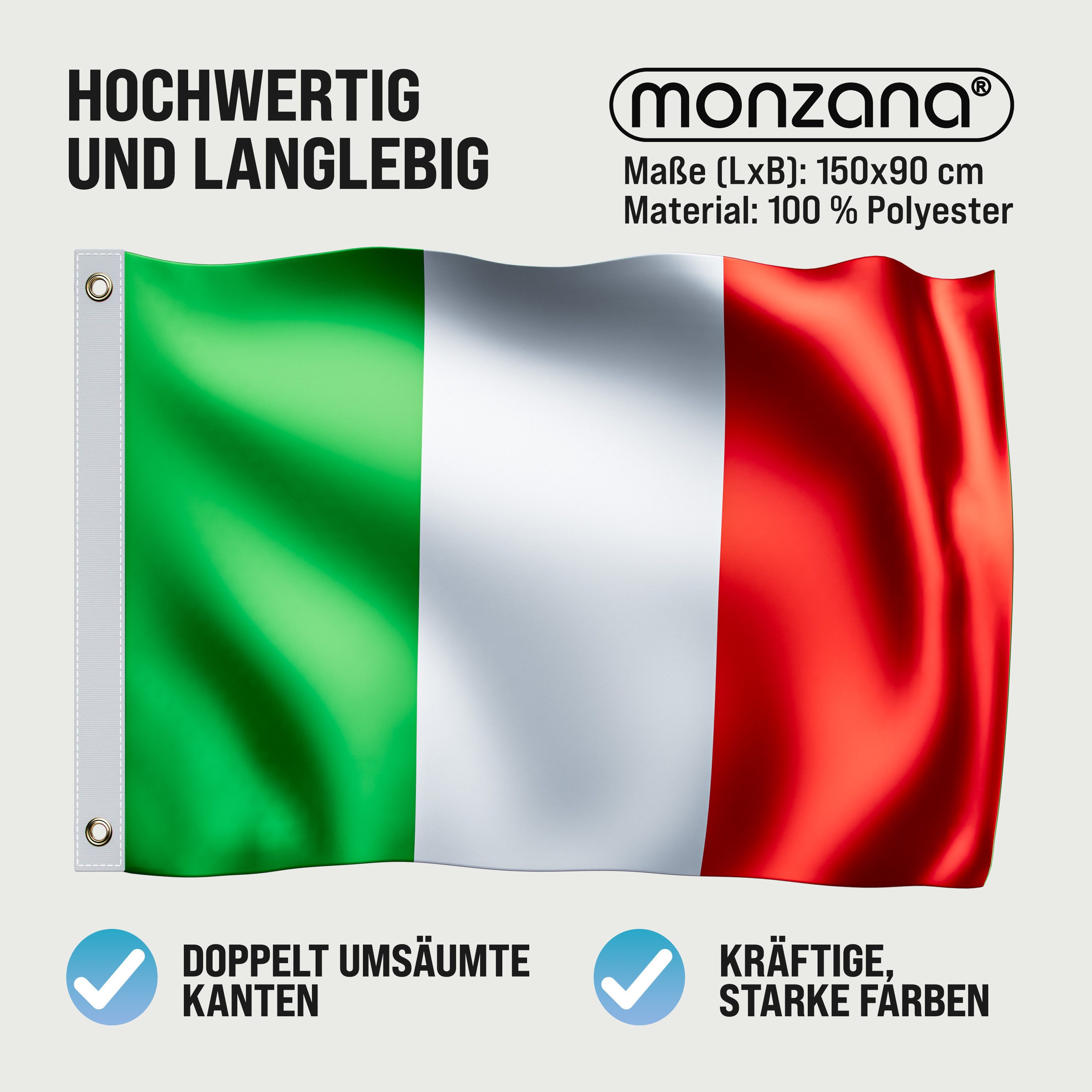 monzana Fahne, Flagge 150x90cm Metallösen strapazierfähig Fahne 100% Polyester
