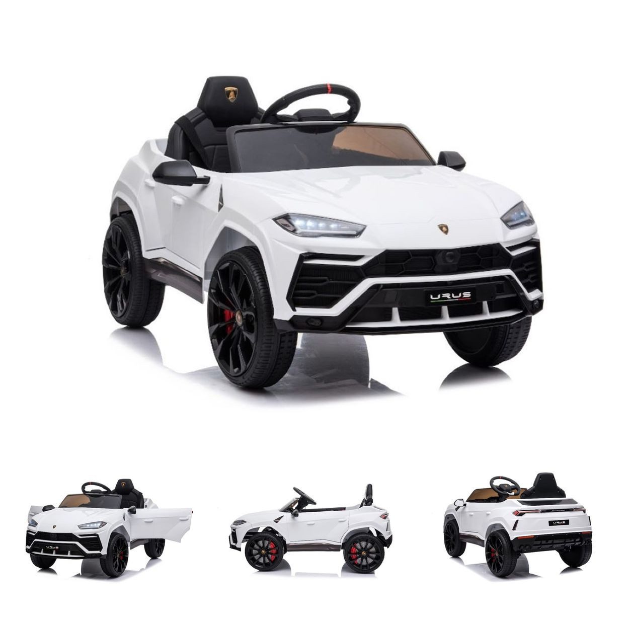 ES-Toys Elektro-Kinderauto Lamborghini Urus, Belastbarkeit 40 kg, EVA-Reifen, Scheinwerfer, Radio, MP3-Anschluss, Kunstledersitz