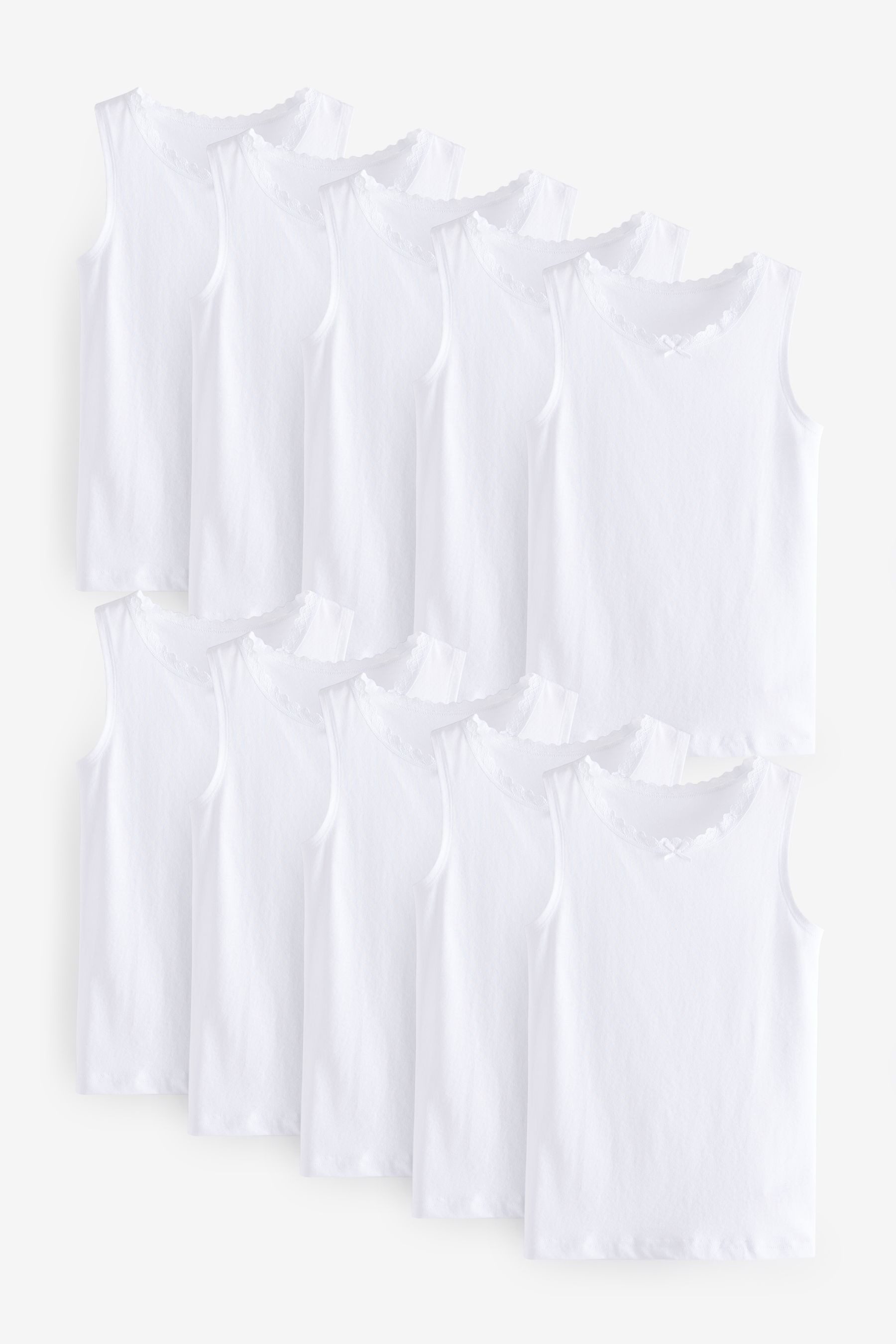 Next Unterhemd Trägertops mit Spitzenbesatz, 10er-Pack (10-St)