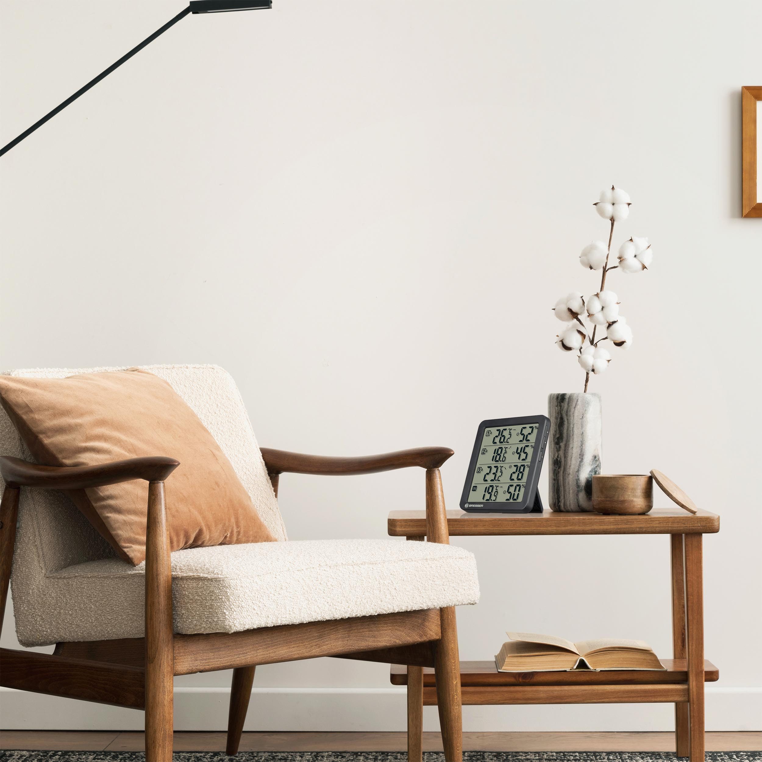 BRESSER Hygrometer BRESSER Quadro NV Thermo-Hygrometer schwarz