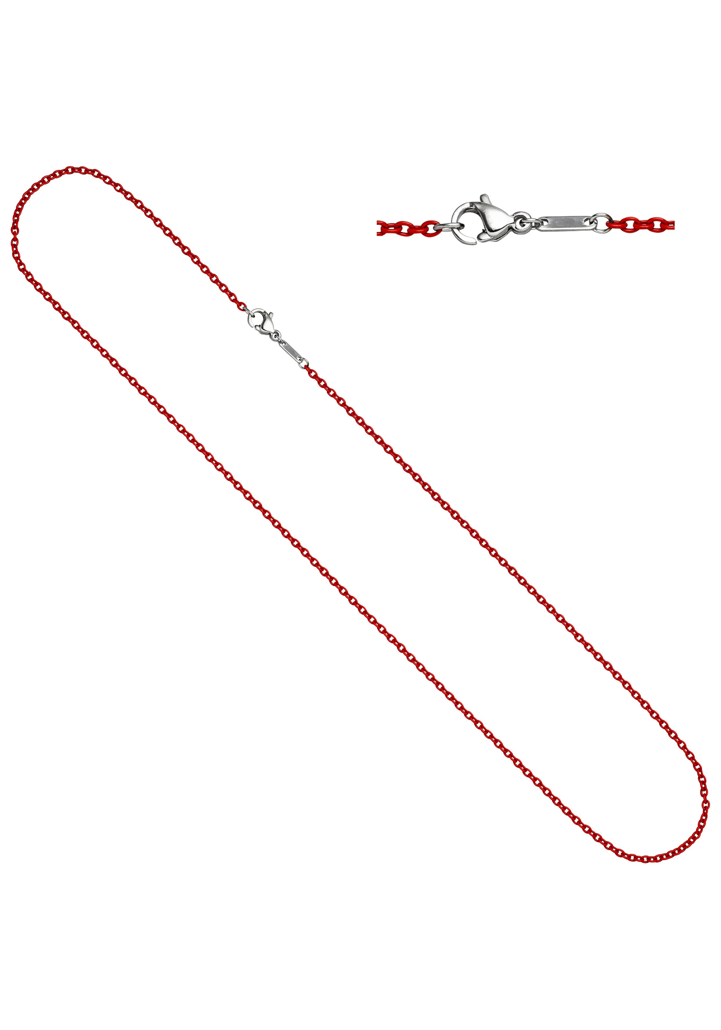 JOBO Edelstahlkette Rund-Ankerkette 1,9 mm, Edelstahl rot lackiert 45 cm