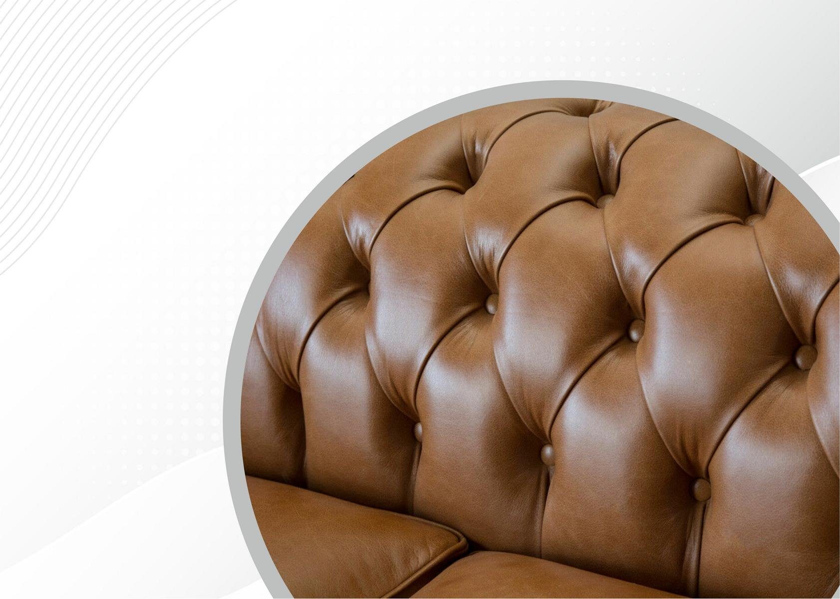 JVmoebel Chesterfield-Sofa, Chesterfield cm Design Sofa 225 Couch 3 Sitzer Sofa