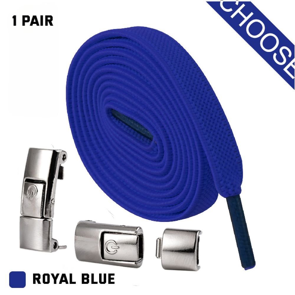 Tidy Schnürsenkel Elastische Schnürsenkel Schnellverschluss ohne Binden 11 Farben, Schnürsenkel ohne Binden Royalblau