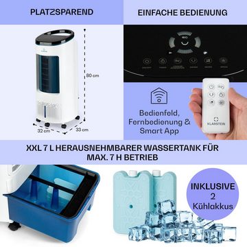 Klarstein Ventilatorkombigerät IceWind Plus Smart 4-in-1 Luftkühler, mit Wasserkühlung & Eis mobil Klimagerät ohne Abluftschlauch