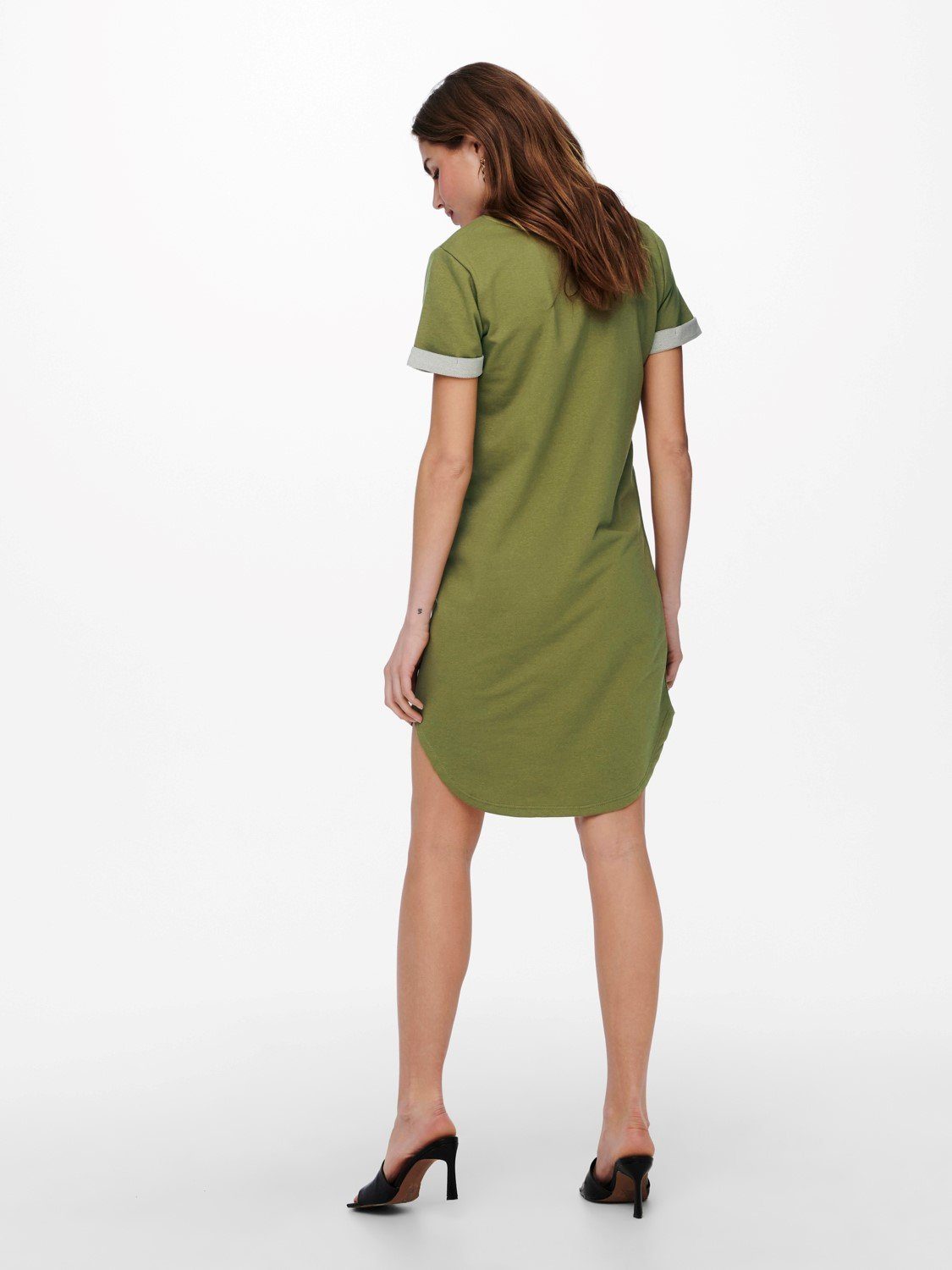 JDYIVY Shirtkleid Midi Olive Tunika in Rundhals Shirtkleid Lockeres 1-tlg) de 3606 YONG Kleid JACQUELINE (lang, Dress