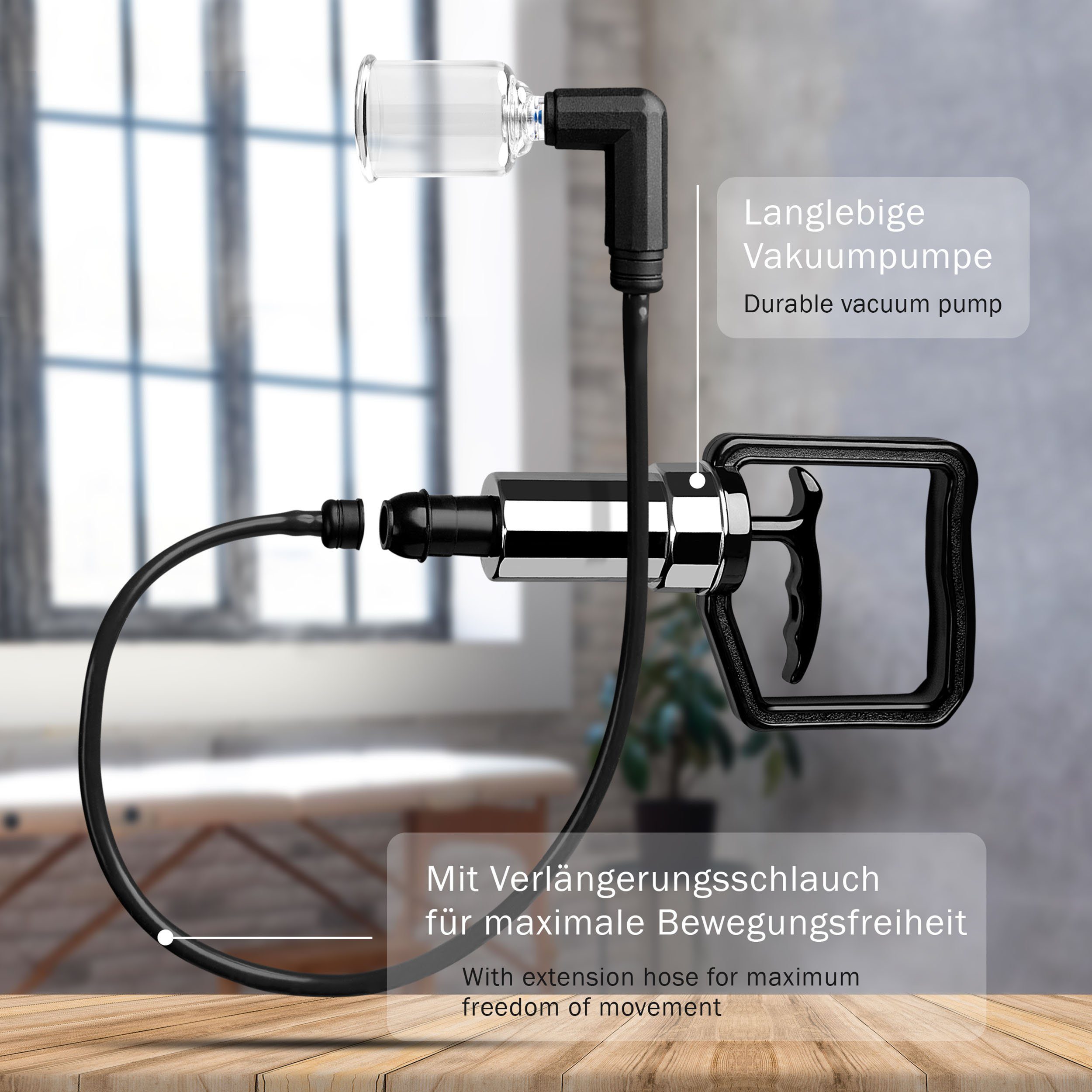 pulox Vakuum-Massager Schröpfgläser Koffer Set mit Vakuumpumpe - 19 Cuppings